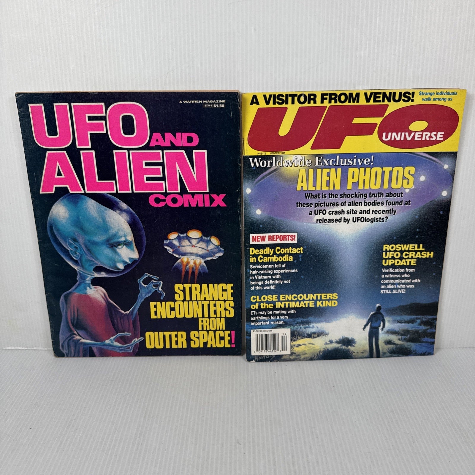Vintage Lot Of 2 UFO Collector Magazines UFO & Alien Comix & UFO Universe