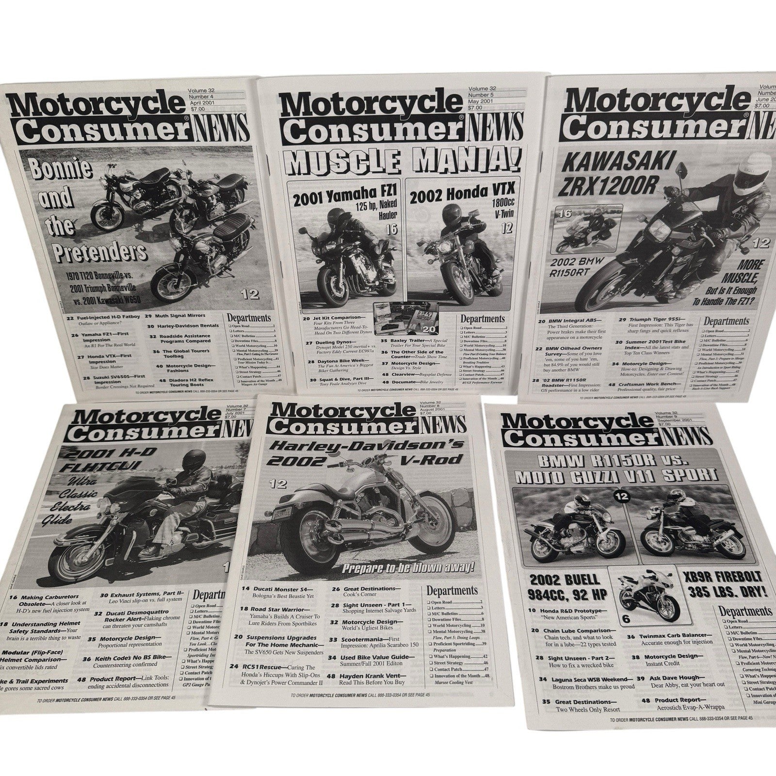 Vintage Mixed Lot Of 54 Motorcycle Consumer News Magazines 1999-2007