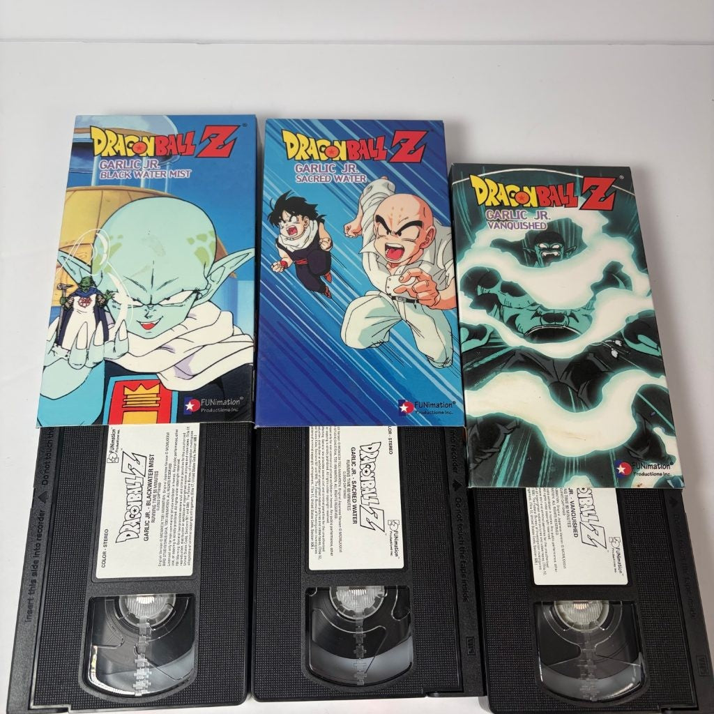 Dragon Ball Z Garlic Jr Saga VHS Lot of 3 Black Water Mist Sacred Water Vanquish