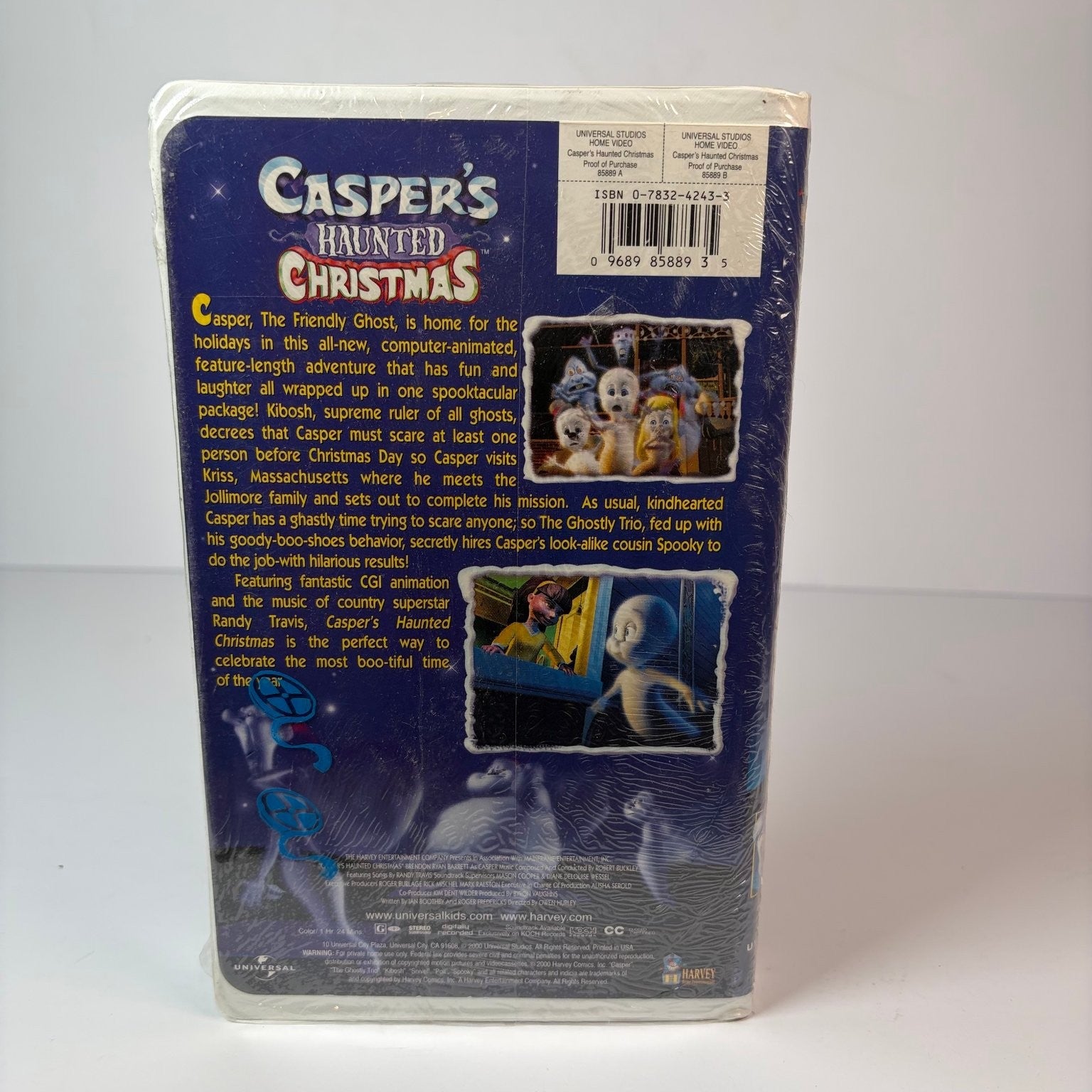 Casper's Haunted Christmas VHS 2000 Animated Family Holiday Universal