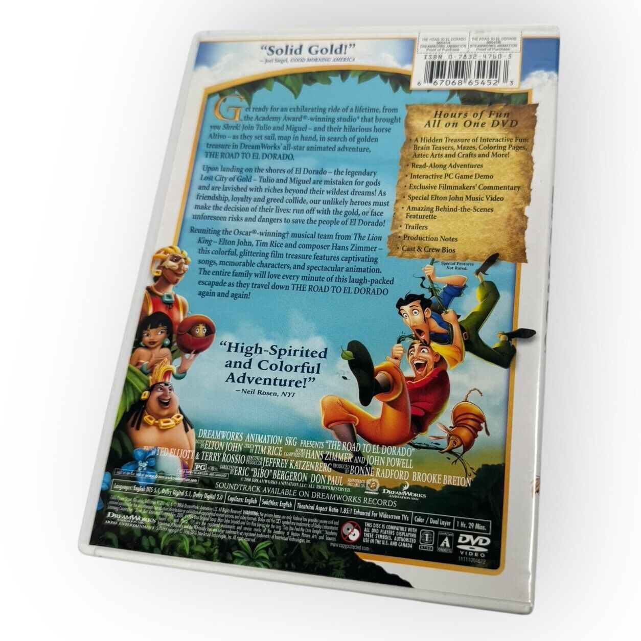 The Road To El Dorado DVD Dreamworks Classic Animated Movie