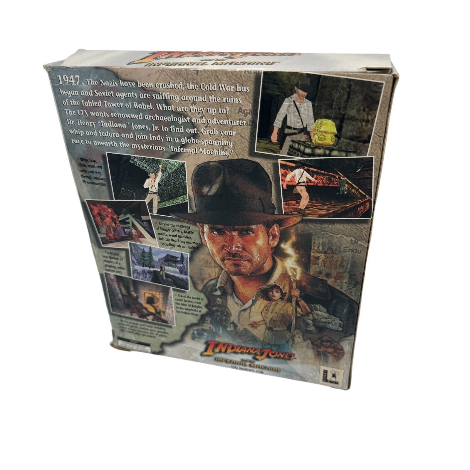 Indiana Jones and the Infernal Machine Complete CIB Big Box PC Game by LucasArts