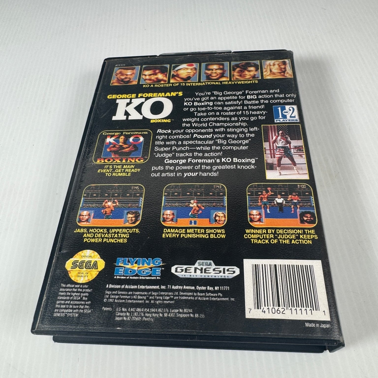 George Foreman's KO Boxing Sega Genesis Video Game Multiplayer