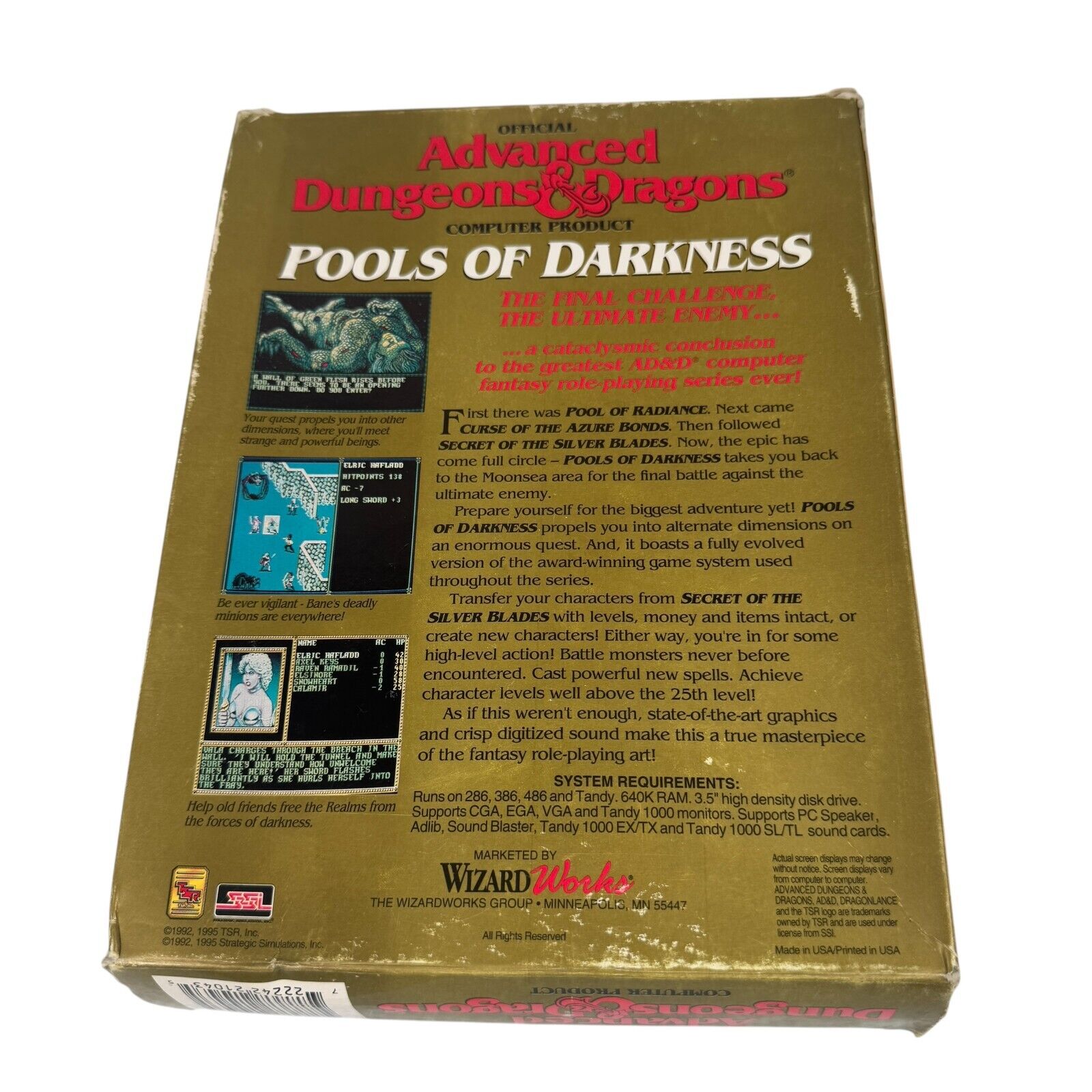 Advanced D&D Pools of Darkness IBM PC 3.25" Version Complete CIB Big Box