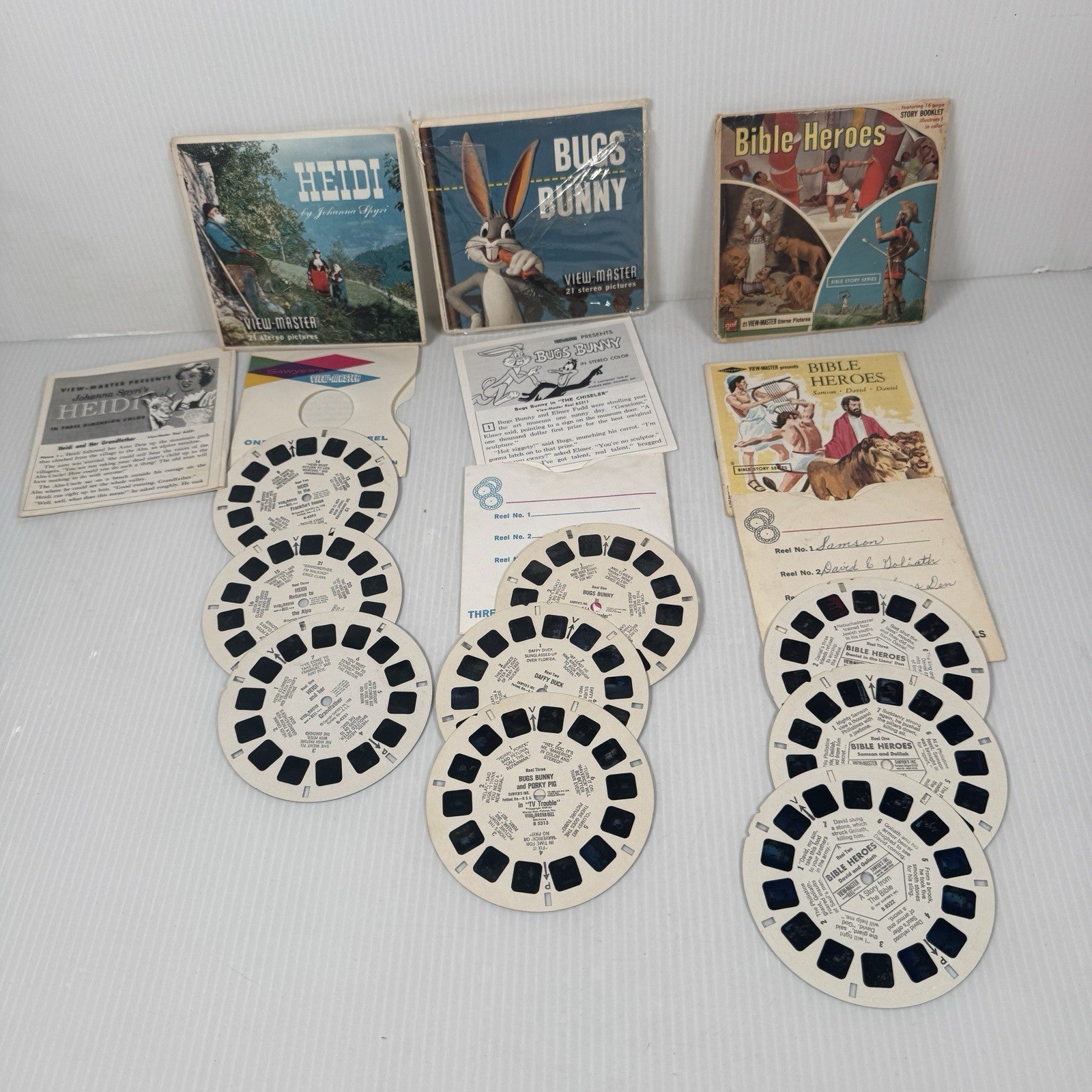 1950s Sawyers View Master & Projector Lot w/ 11 Reels & Bag Star Trek Read Desc