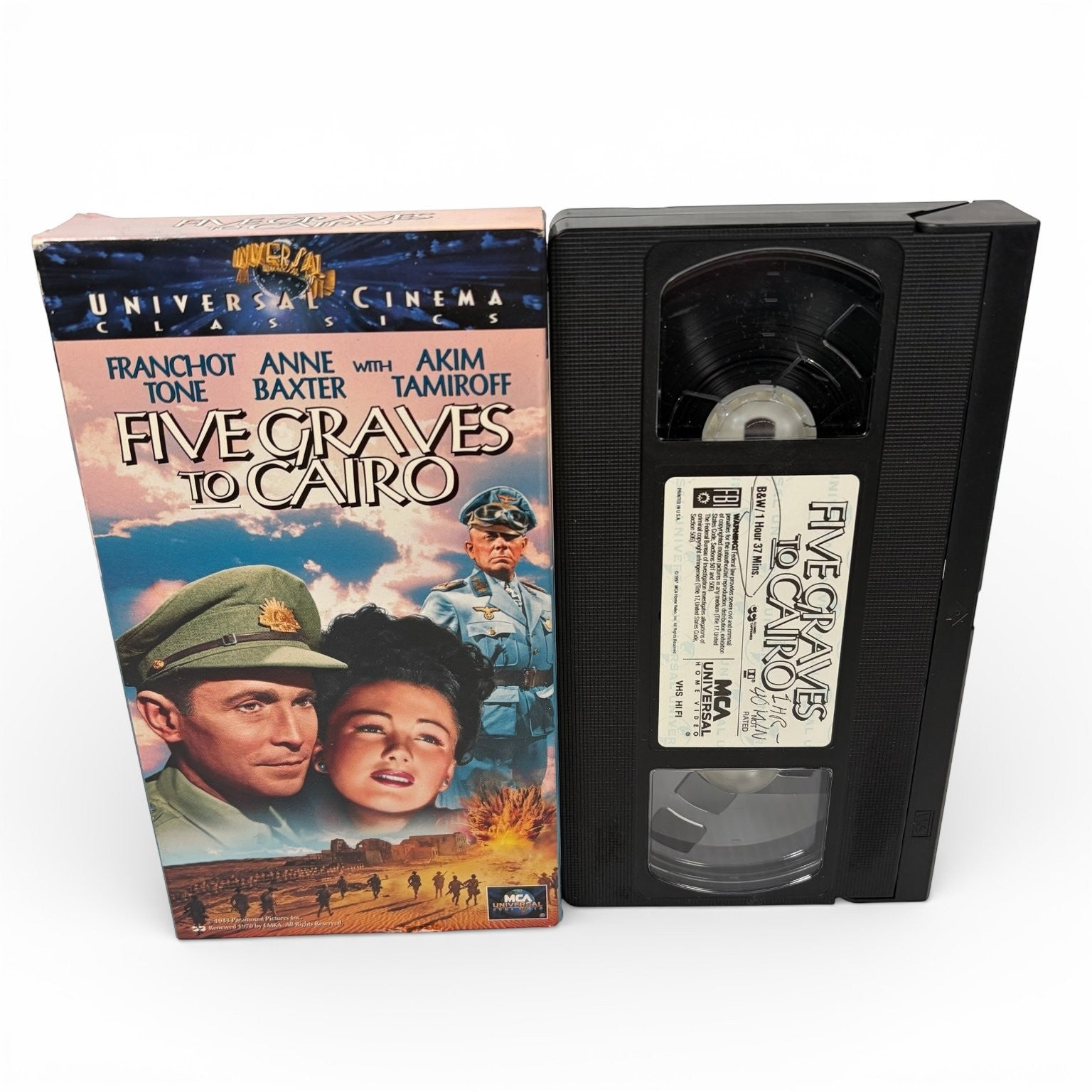Five Graves to Cairo VHS 1943 War Spy Drama Billy Wilder MCA Universal Cinema