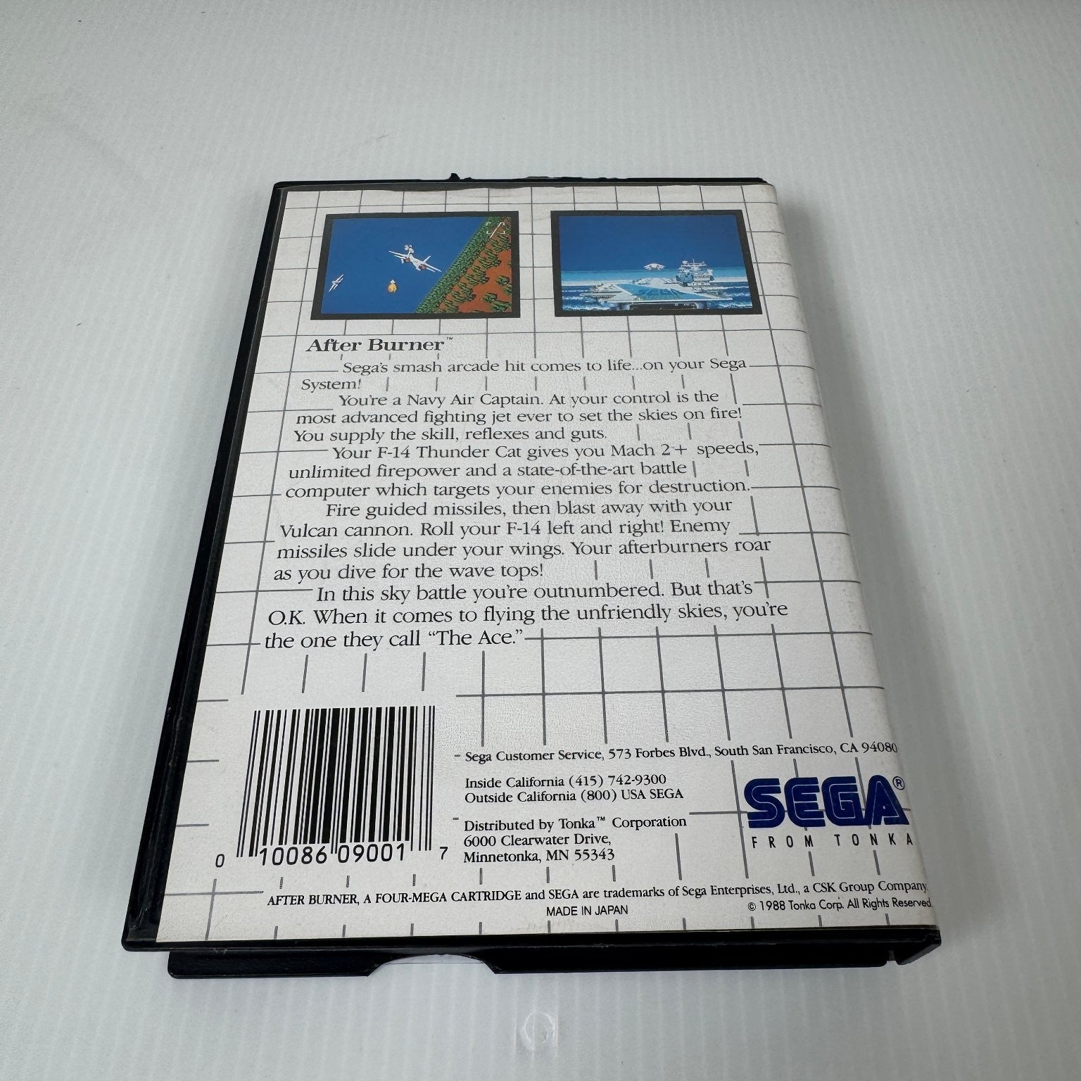 After Burner Sega Master System Video Game Four-Mega Cartridge Complete CIB