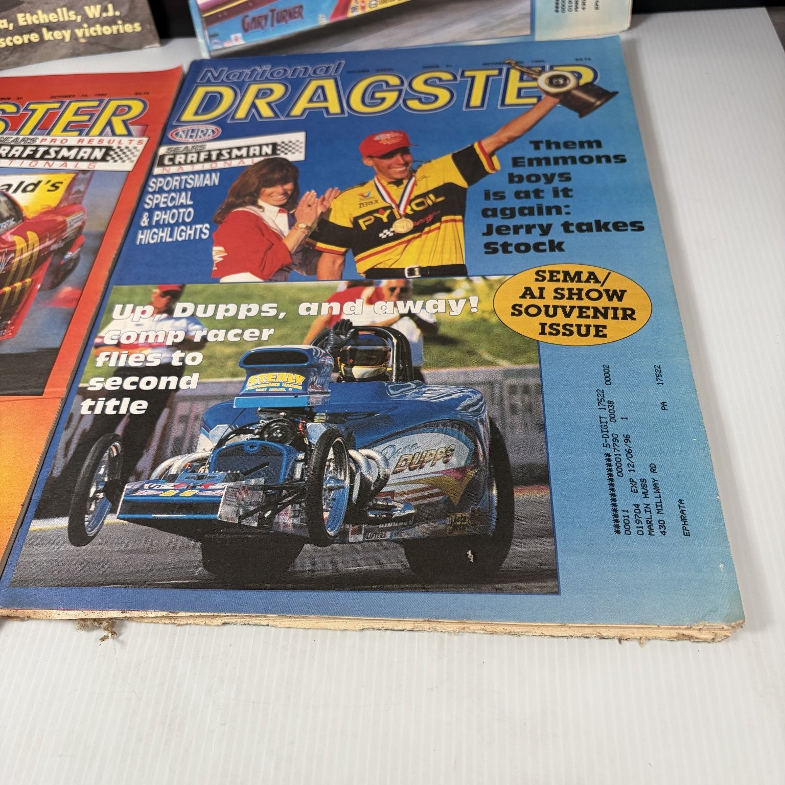 Lot of 9 National Dragster Magazine September - November 1995 NHRA Racing