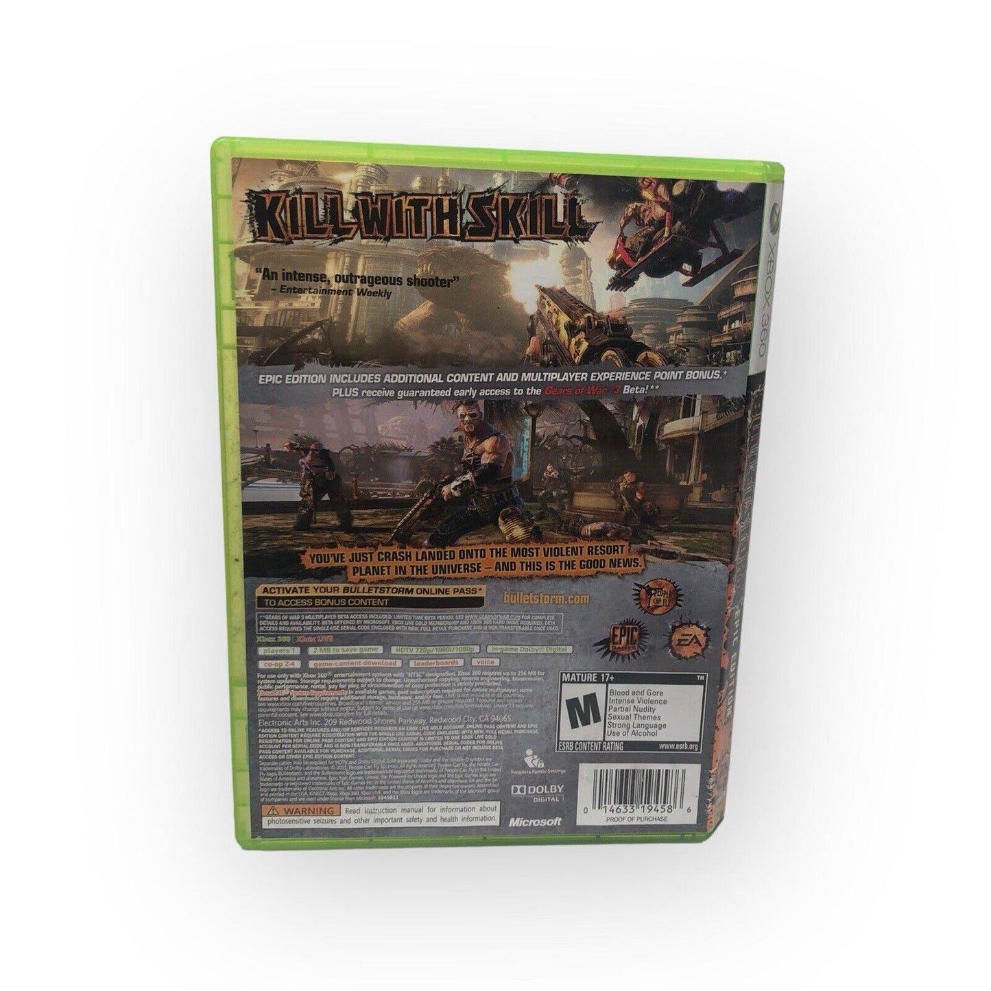 Bulletstorm -- Epic Edition (Xbox 360, 2011) Clean Tested Working