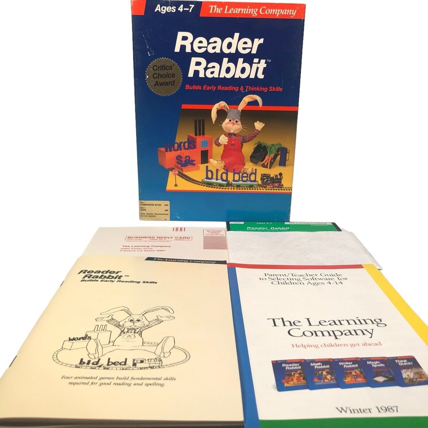 Reader Rabbit Commodore 64 / 128 Game 5.25” Floppy The Learning Company Complete