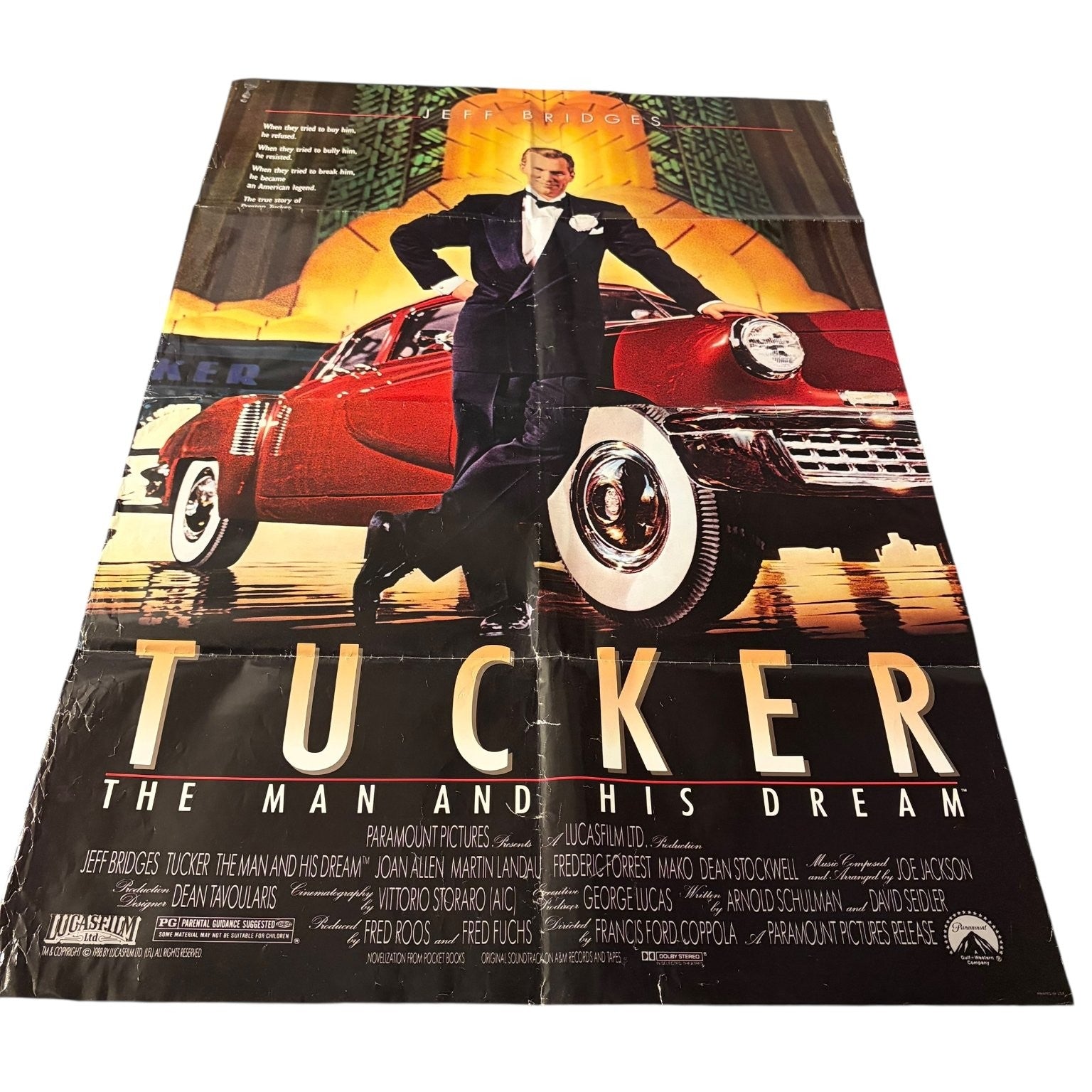 Tucker The Man and His Dream 1988 One Sheet Movie Poster Jeff Bridges