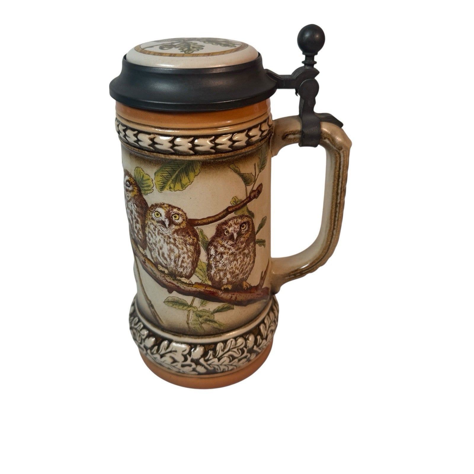 Gerz West Germany Beer Stein With Owls 94% Zinn