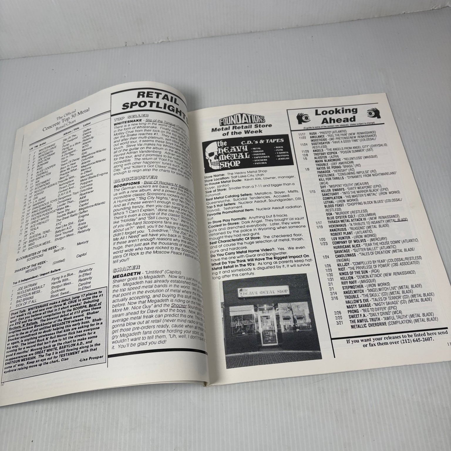 Foundations Magazine December 4 1989 Heavy Metal Tip Sheet Music History