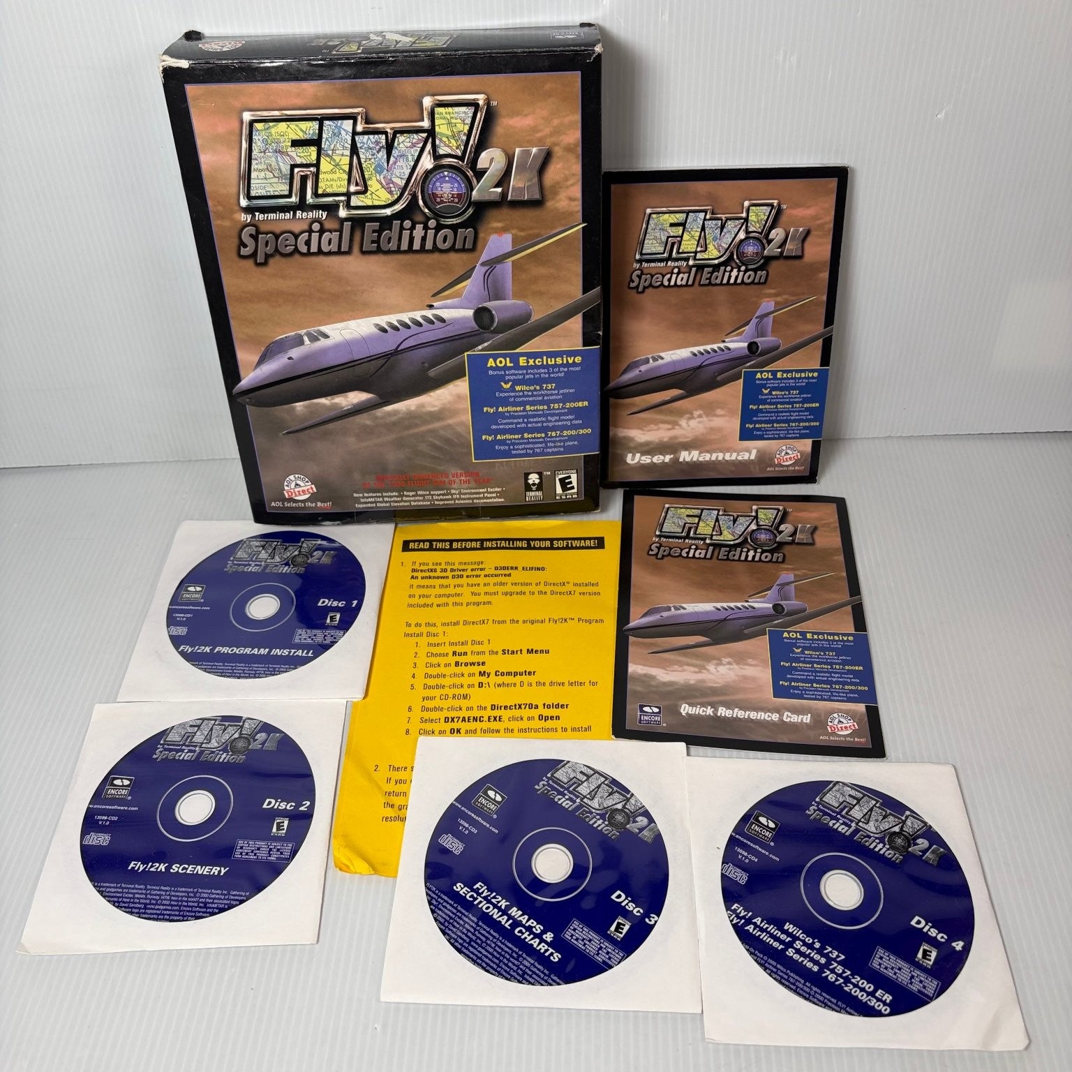 Fly 2K Special Edition Big Box PC Video Game Flight Simulator Complete