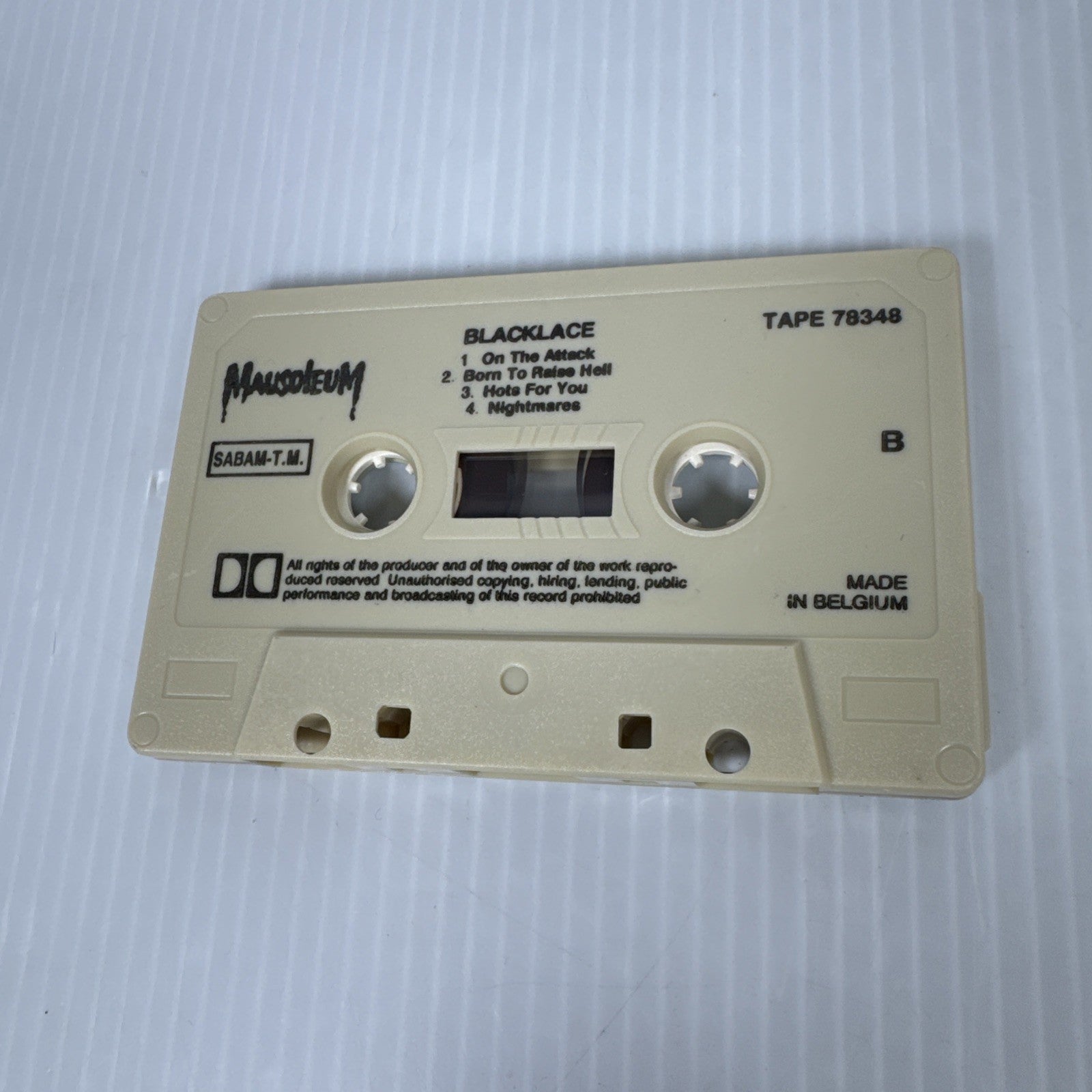 Blacklace Unlaced Cassette Tape Glam Rock Heavy Metal 1984 Mausoleum Rare