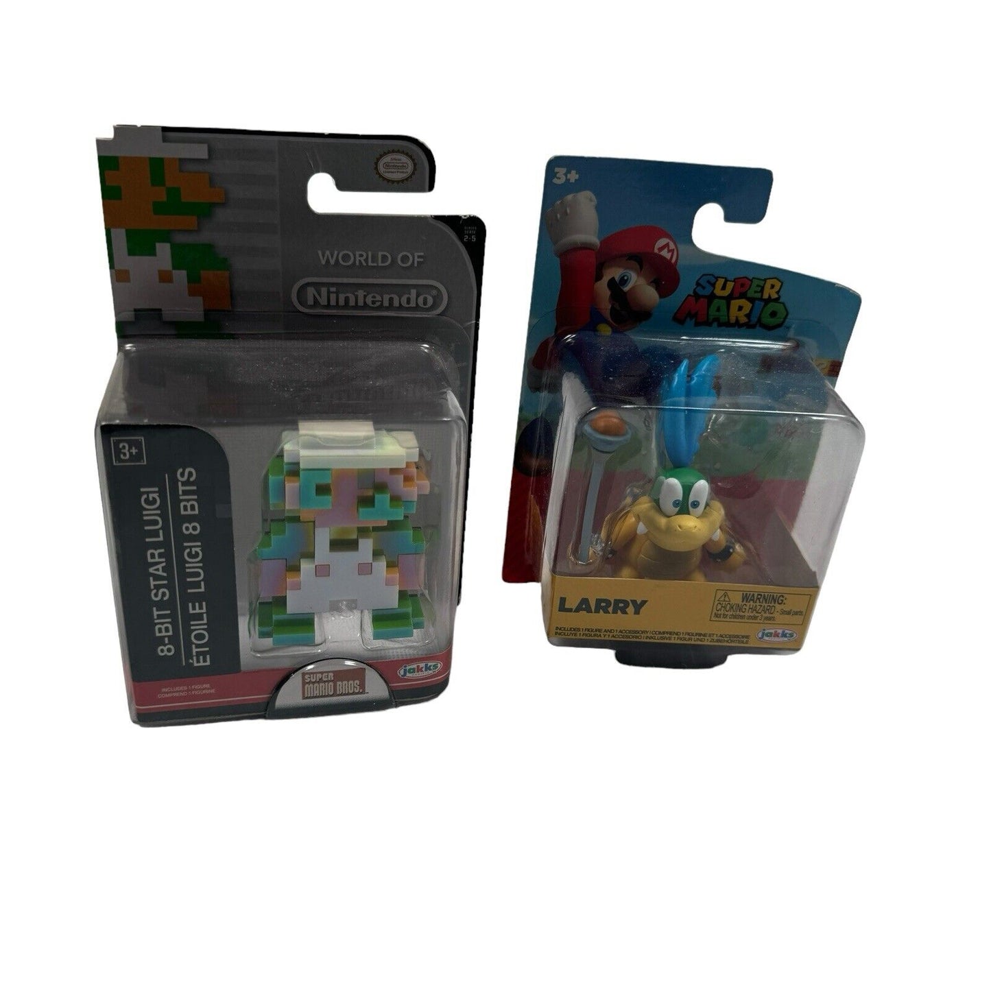 Lot Of 2 World Of Nintendo (WoN) 2.5” Figures 8-Bit Luigi And Larry