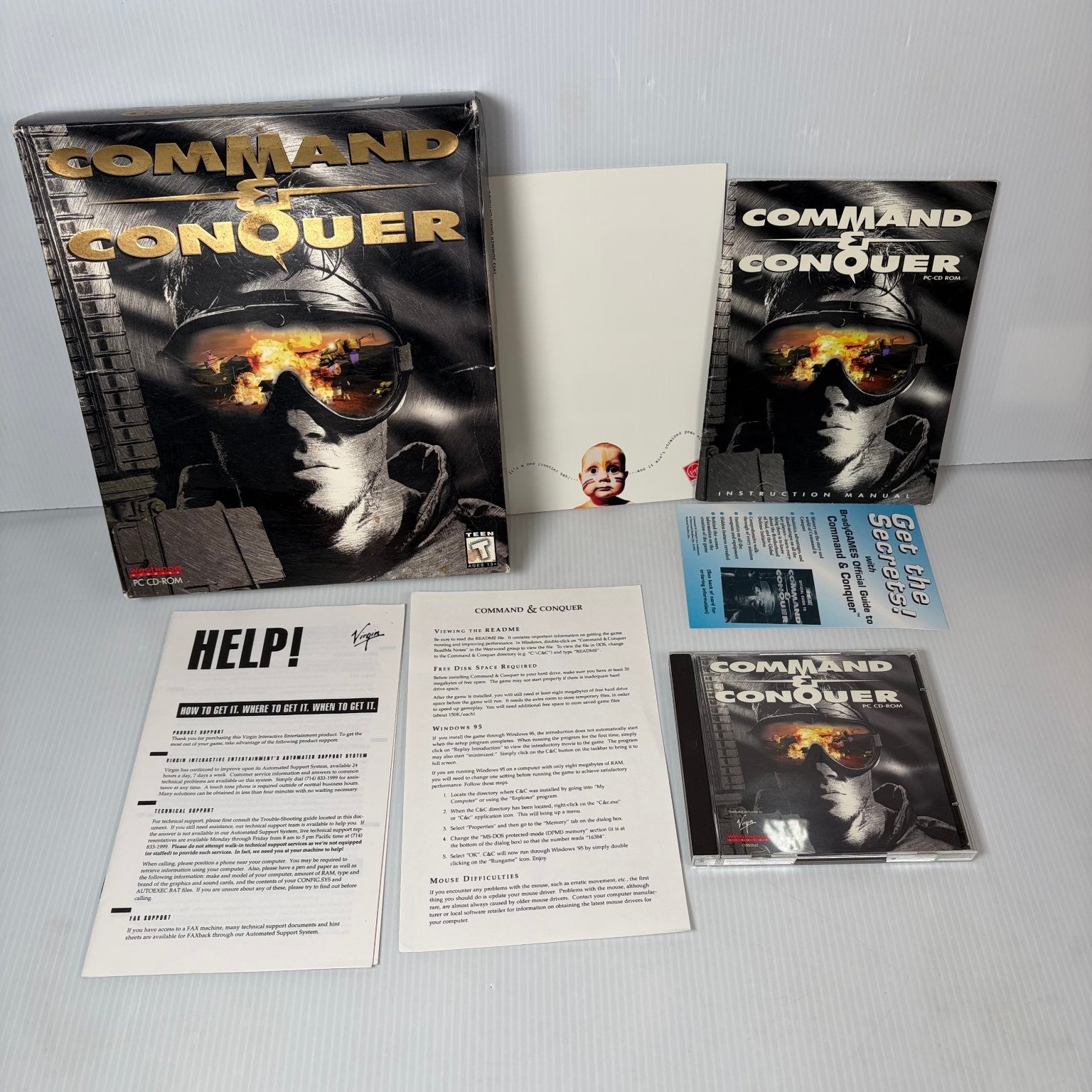 Command & Conquer Big Box PC CD-ROM Video Game Real-Time Strategy RTS Complete
