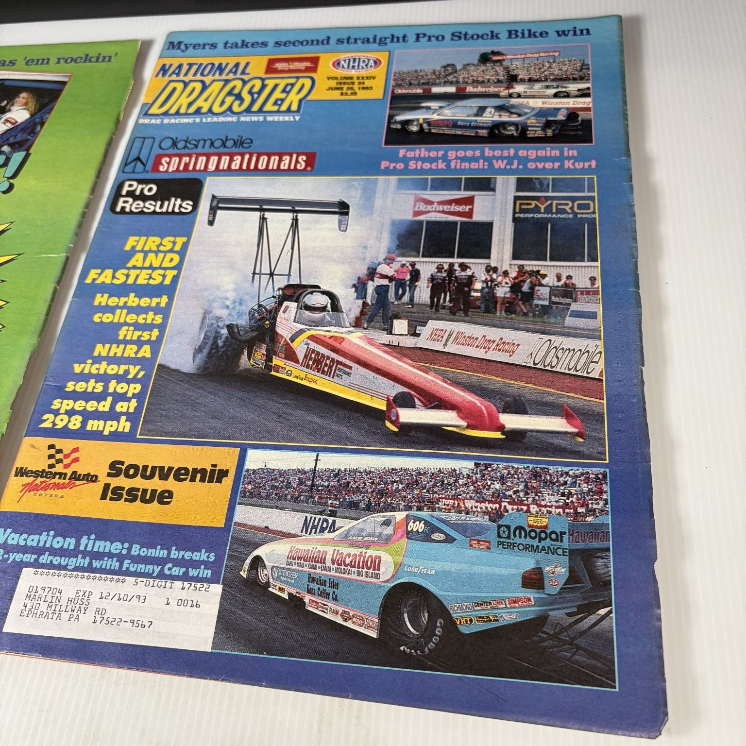 Lot of 22 National Dragster Magazine 1993 January - June NHRA Drag Racing Weekly