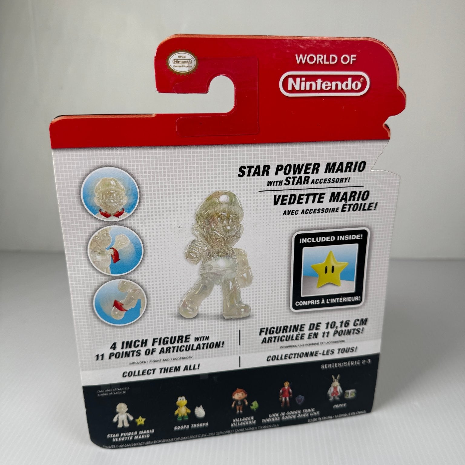 World of Nintendo Transluscent Star Power Mario Super Mario 4" Figure Series 2-3