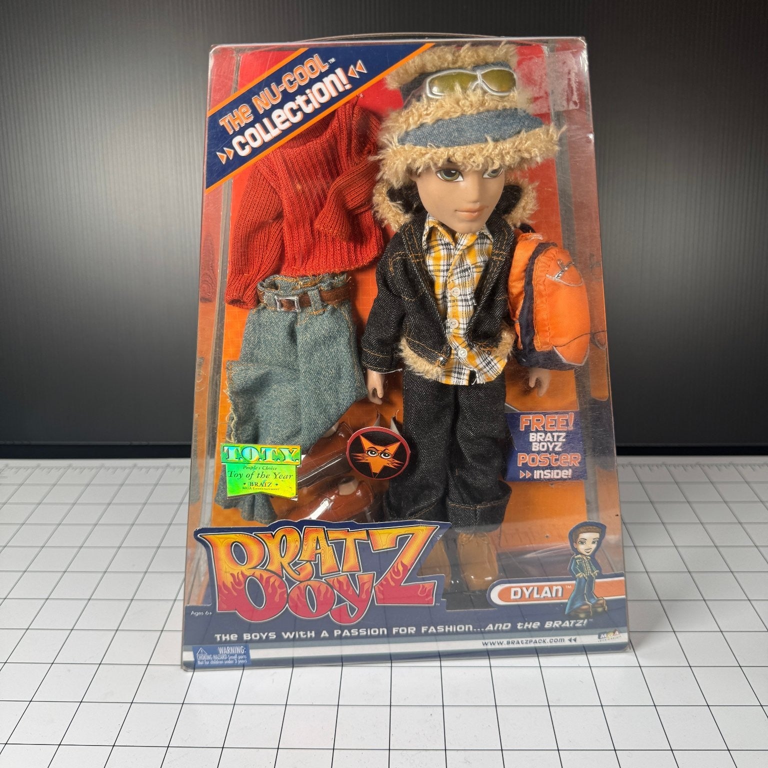 MGA Bratz Boyz Dylan Action Figure Nu-Cool Collection 8 Inch Sealed 2003 TOTY