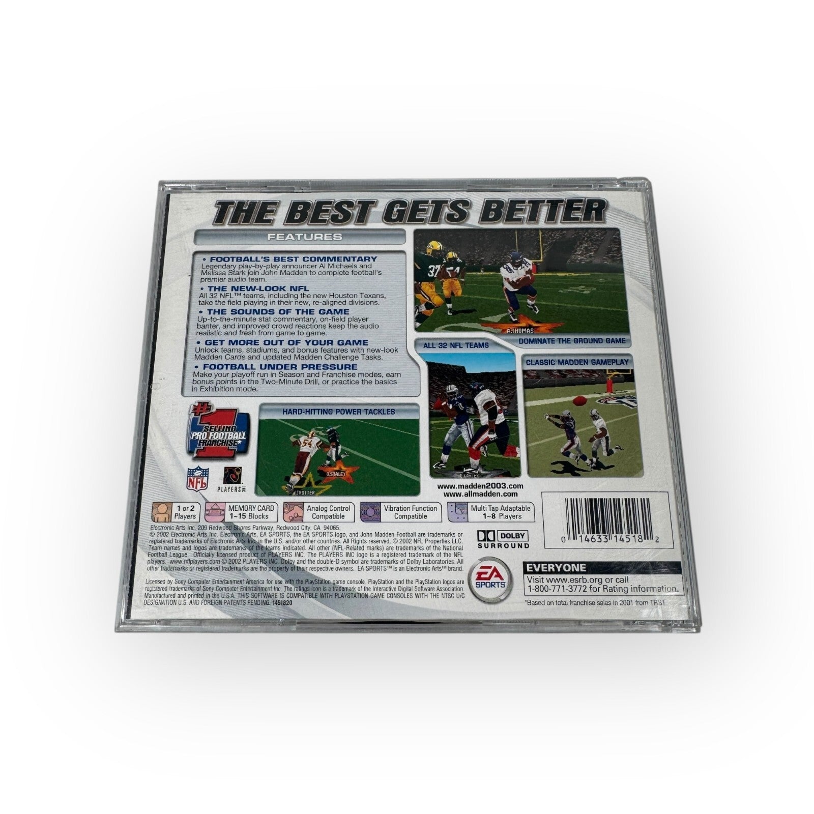 Madden 2003 EA Sports Playstation 1 Football Game Complete CIB Black Label