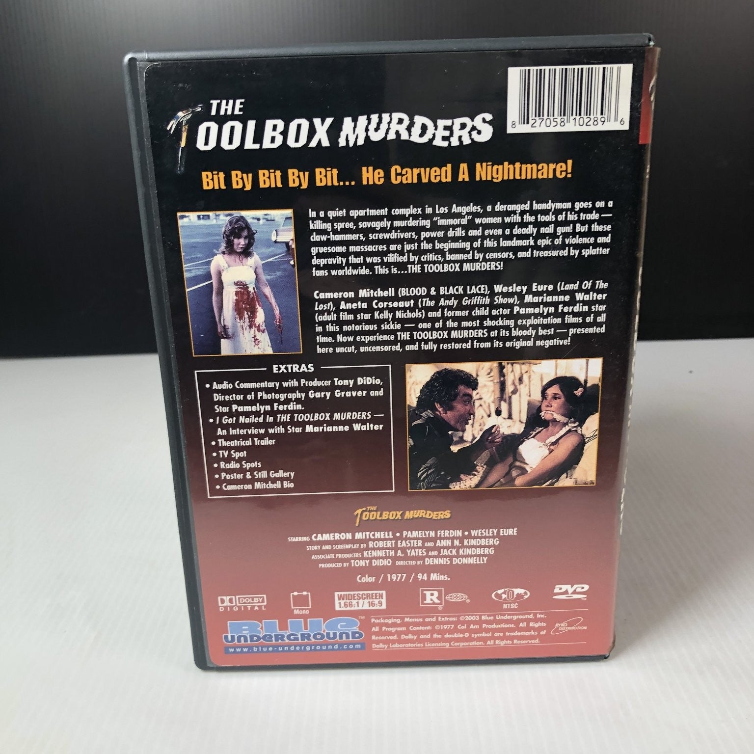 The Toolbox Murders DVD 1977 Cult Horror Cameron Mitchell Dennis Donnelly