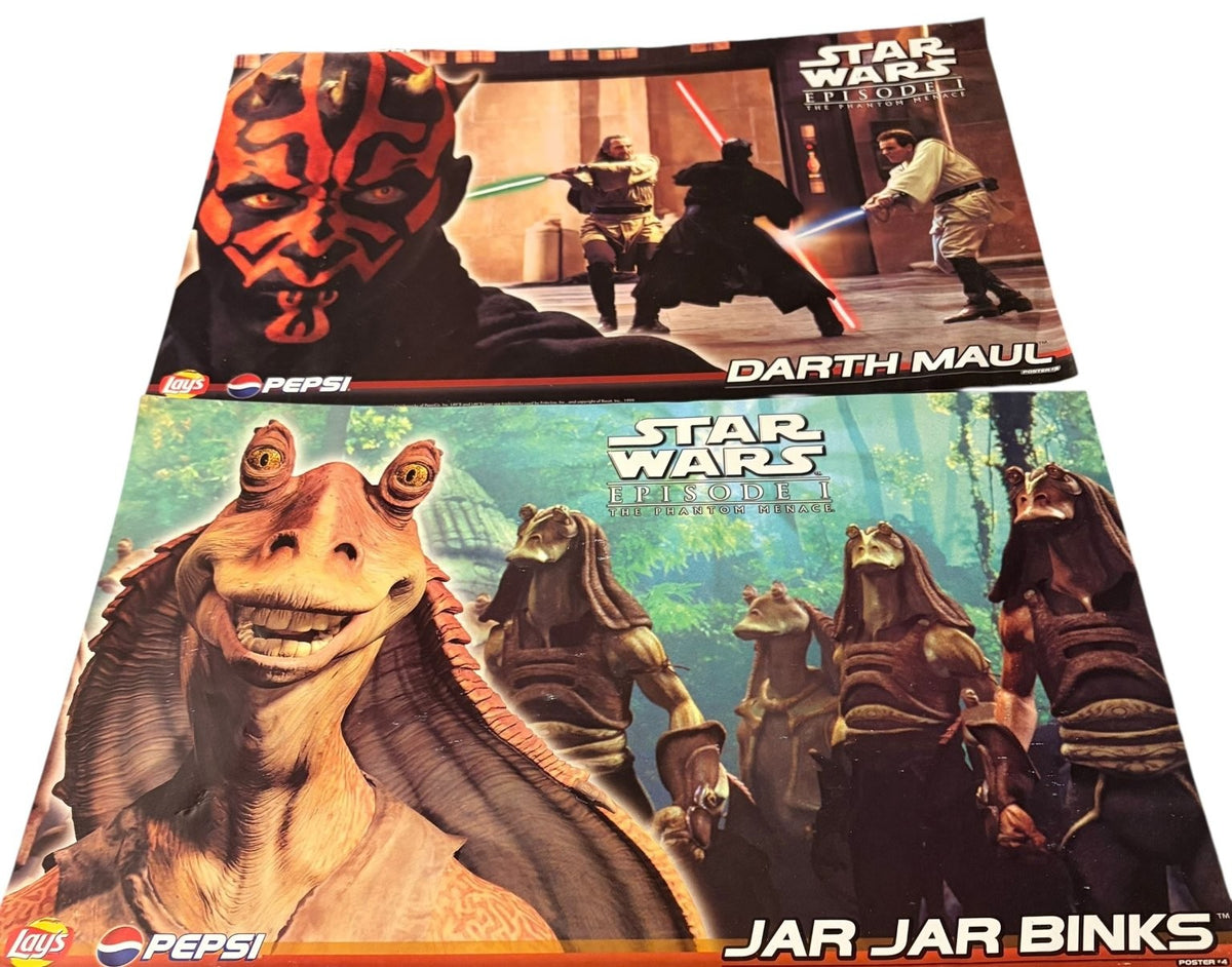 Vintage Lot of 4 STAR WARS Episode 1 1999 Pepsi / Lays 11x17 Posters Anakin Maul