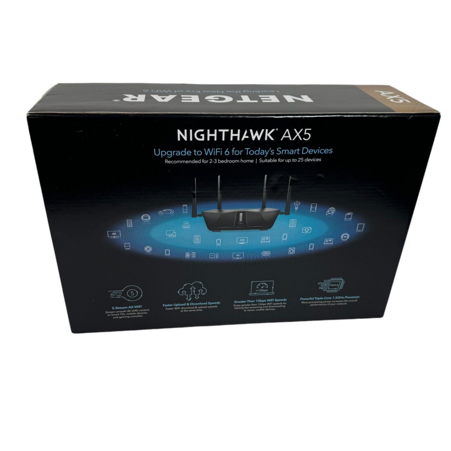 NETGEAR AX4200 Nighthawk Dual-Band Wi-Fi 6 Router - Black (RAX42-100NAS)