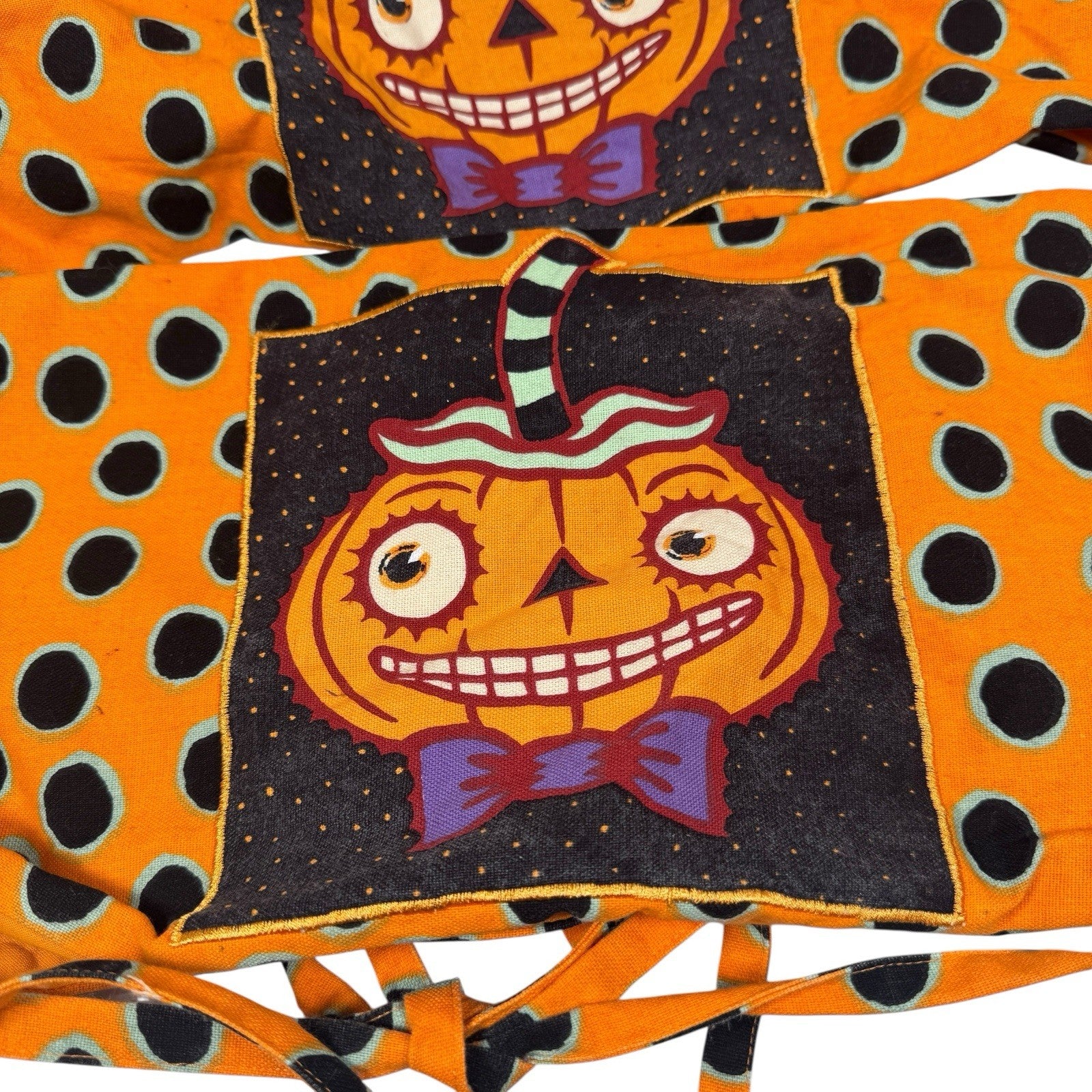Vintage Department 56 Halloween Chair Covers Set Of 2 Pumpkin Design