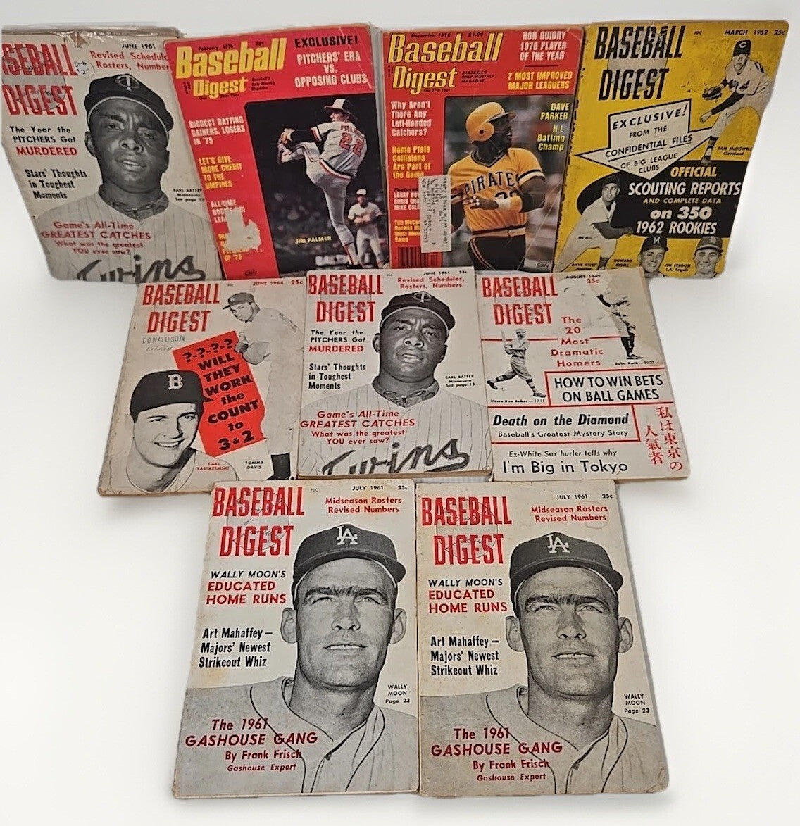 Mixed Lot of 13 Baseball Digest Magazines Vintage Sports 1960s (2 Duplicates)