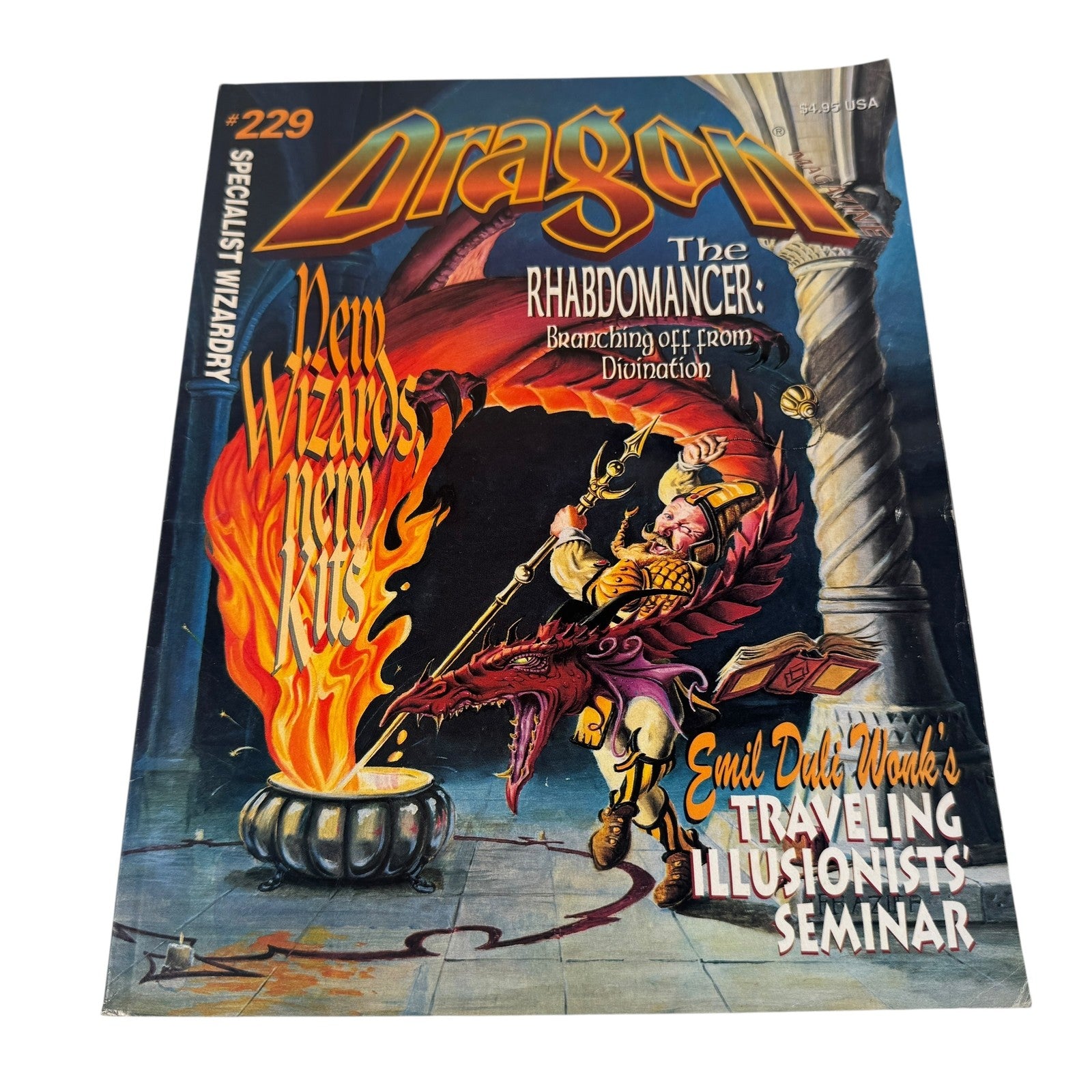 Vintage Dragon Magazine #229 Specialist Wizardry Rhabdomancer D&D July 1996 TSR