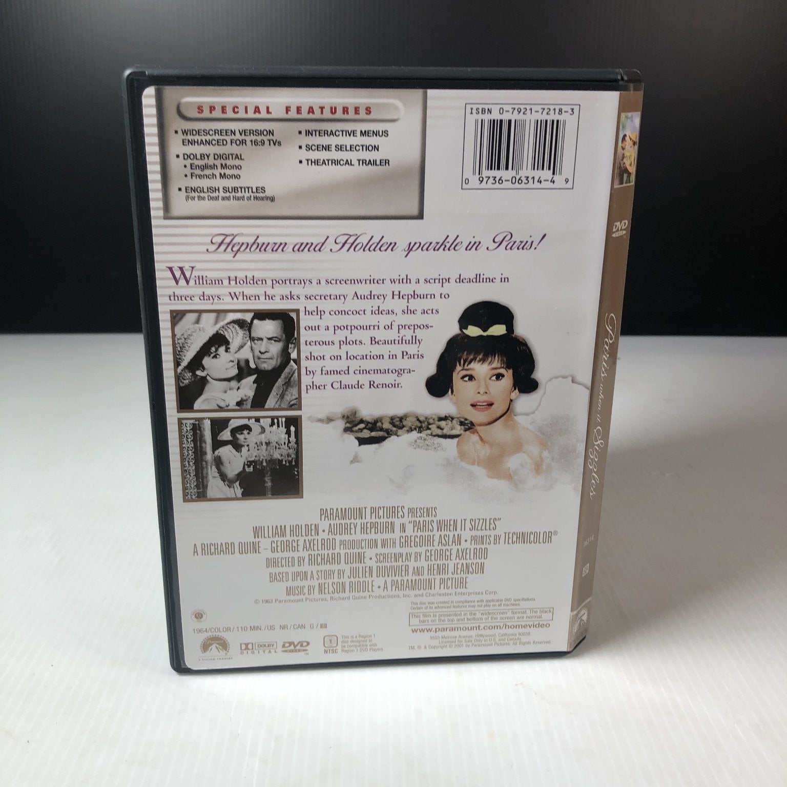 Paris When It Sizzles DVD 1964 Audrey Hepburn William Holden Widescreen