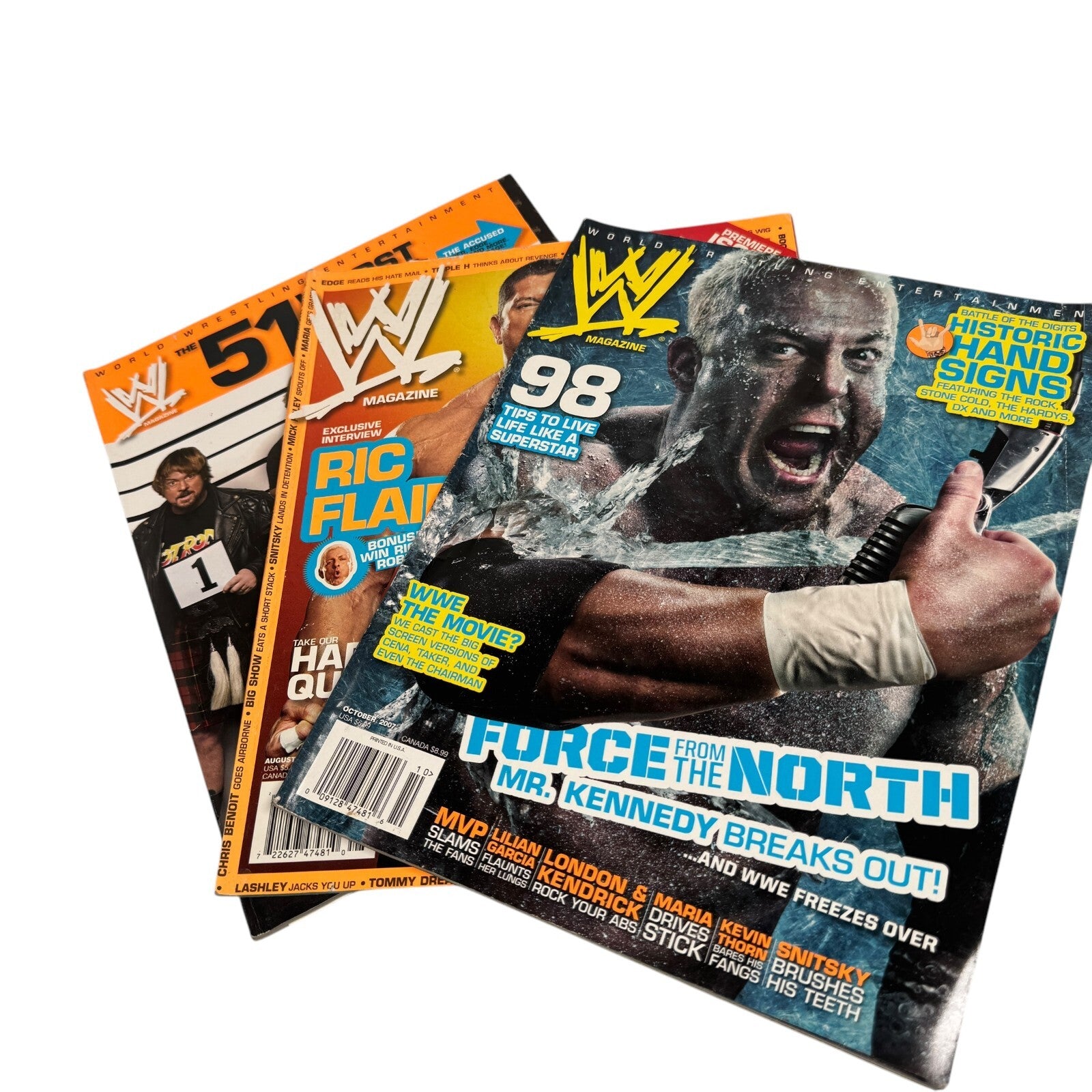 WWE Magazine Lot of 3 Issues 2006-2007 Batista & 51 Worst Offenders No Posters