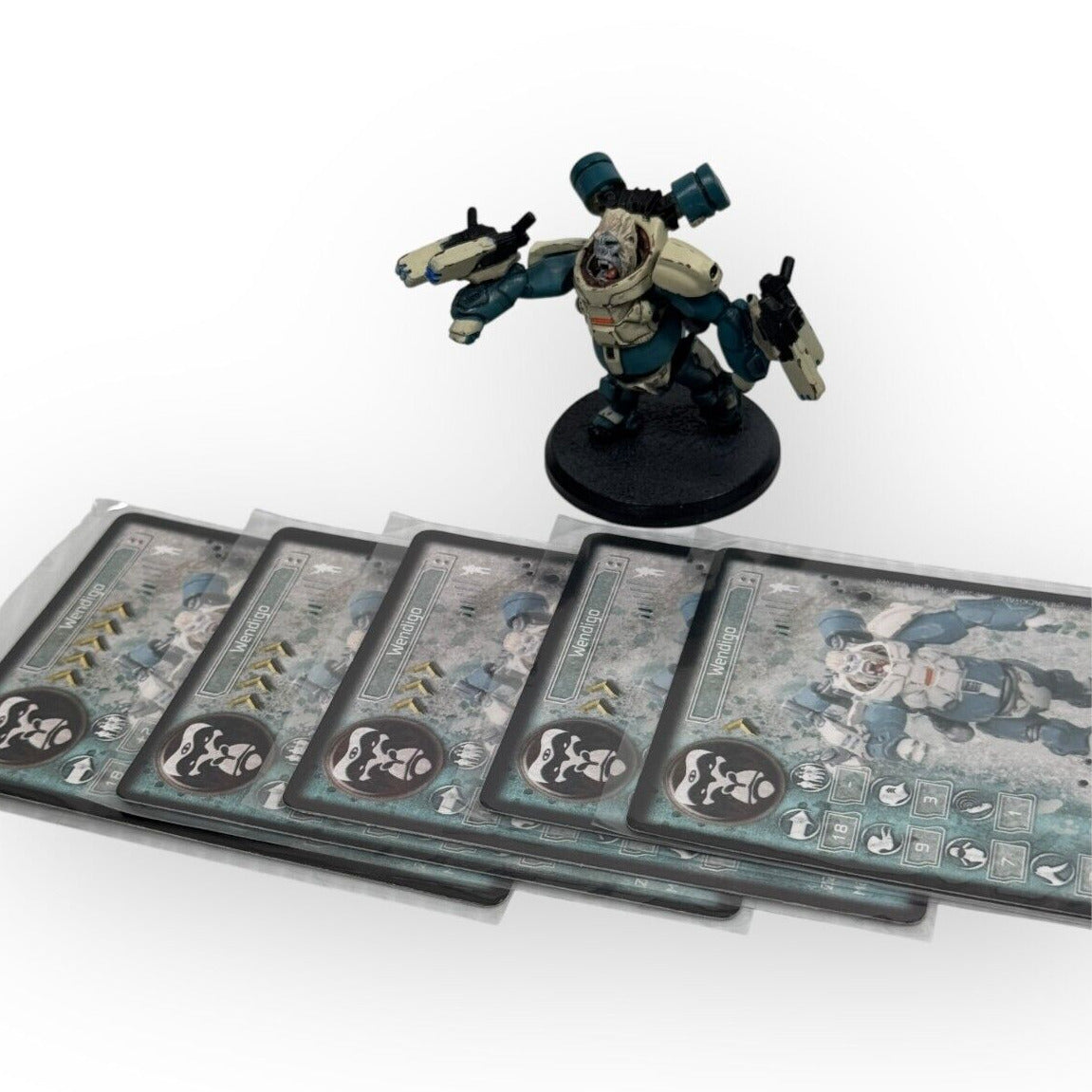 Rackham AT-43 Wendigo Miniature with 5 Sleeved Cards Level 5