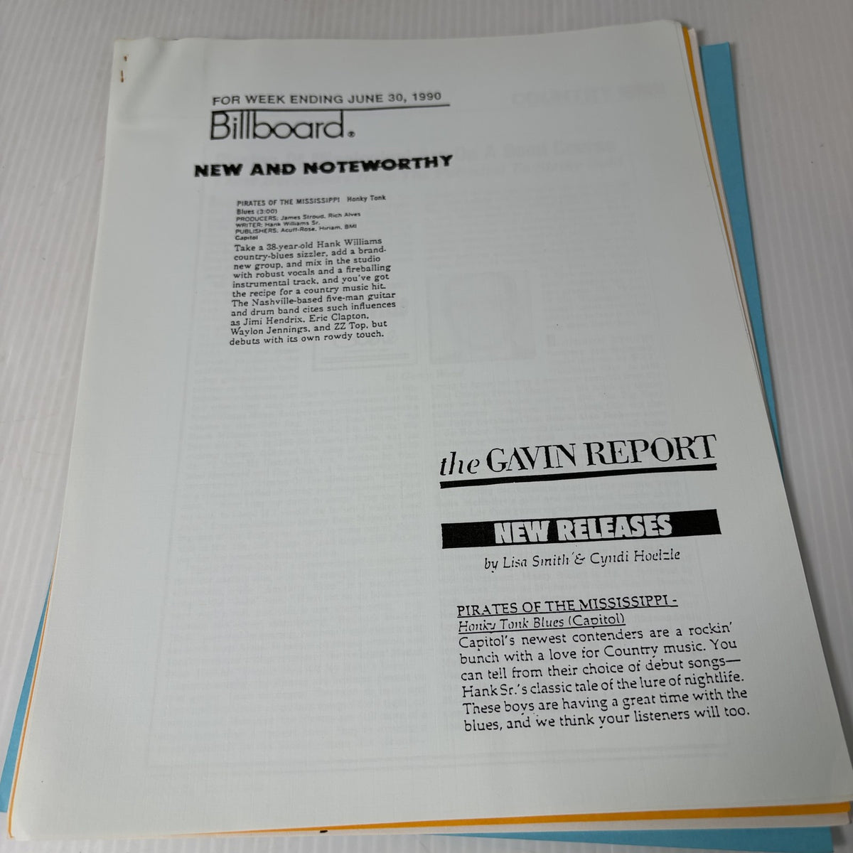 Pirates of the Mississippi 1990 Press Kit Photo Bio Flyers Country Music