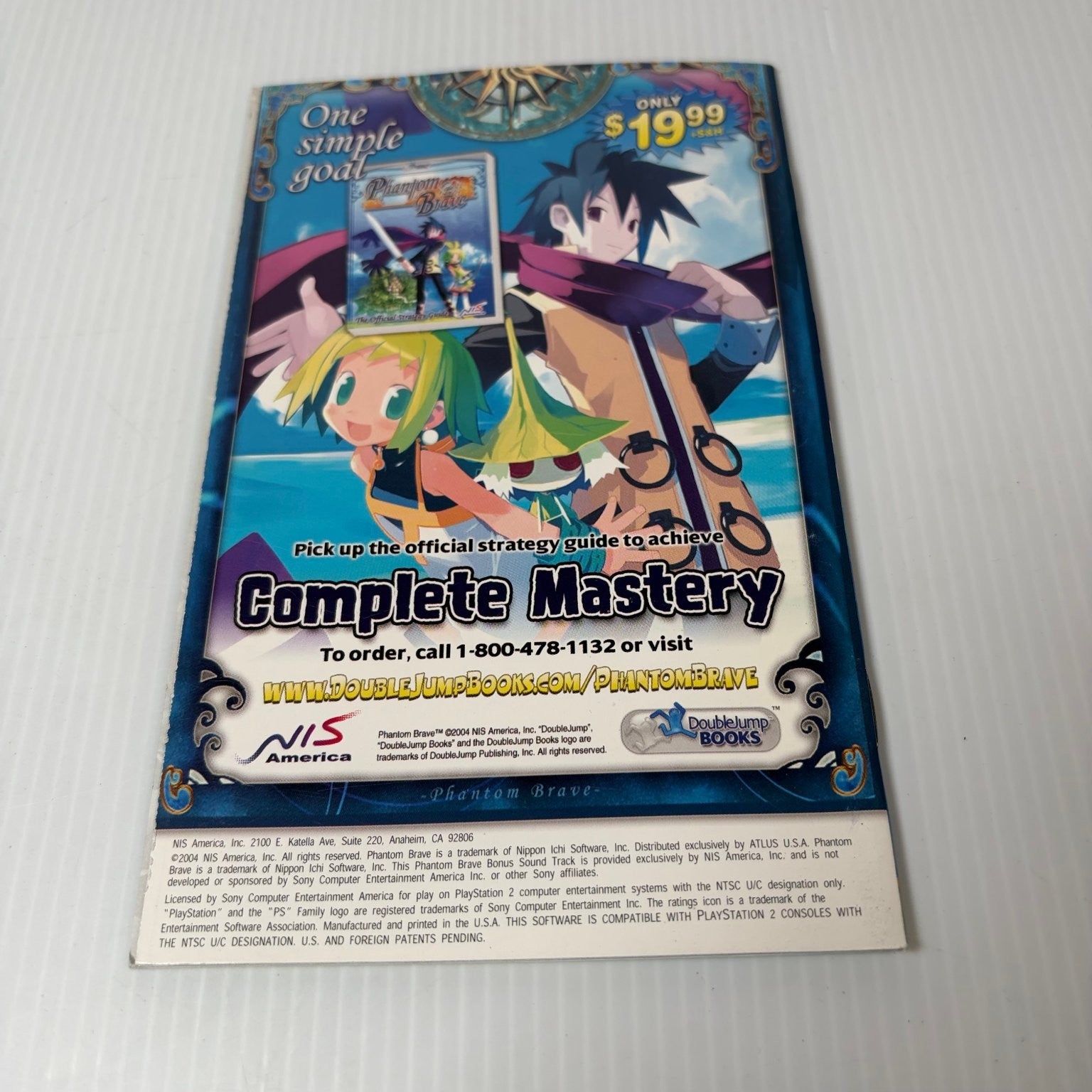 Phantom Brave Manual PS2 PlayStation 2 Original Instruction Booklet