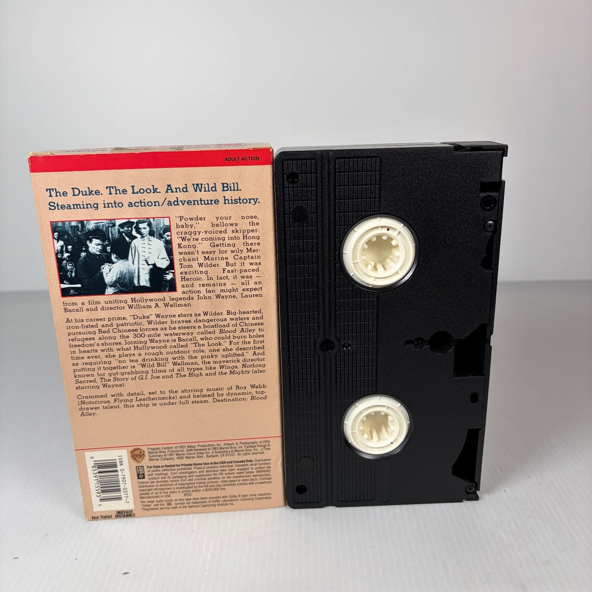 Blood Alley VHS 1991 John Wayne Lauren Bacall Action Warner Home Video
