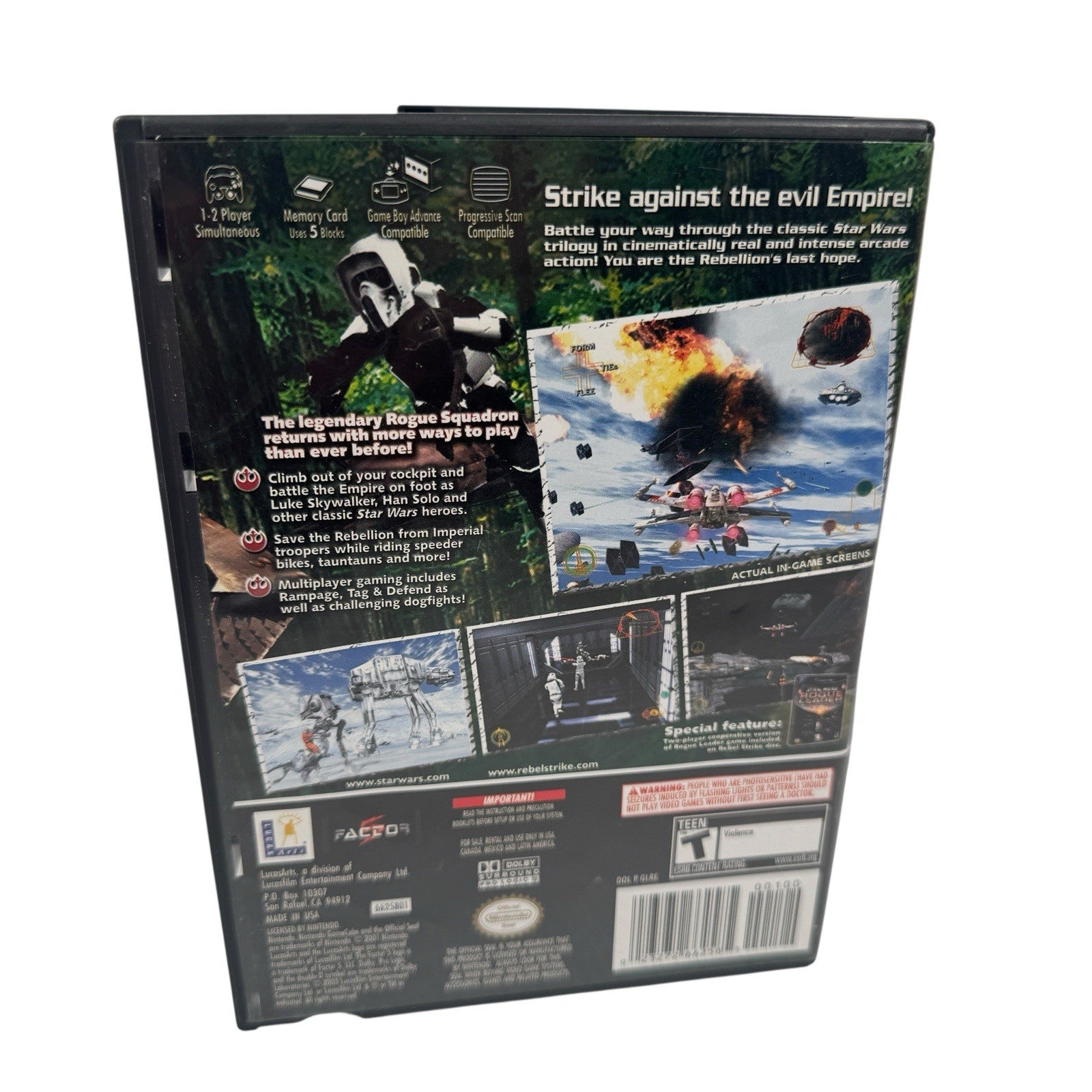 Star Wars Rogue Squadron III: Rebel Strike (Nintendo GameCube, 2003) Case & Game