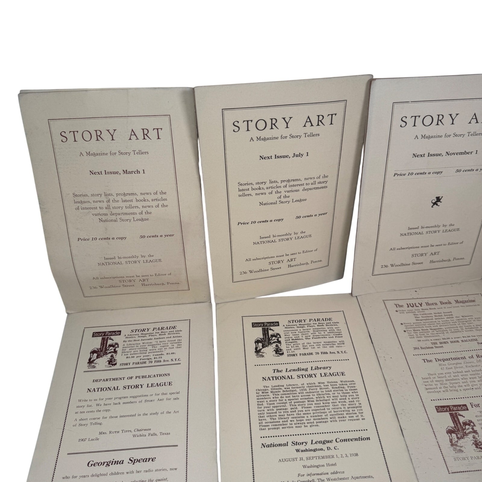 Story Art Magazine Mixed Lot (1937-1939) National Story League Altoona Pre-war