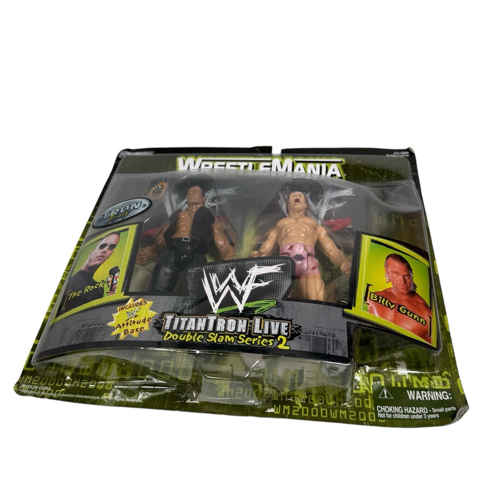 WWF JAKKS WrestleMania 2000 TitanTron Live The Rock & Billy Gunn Double Slam S2