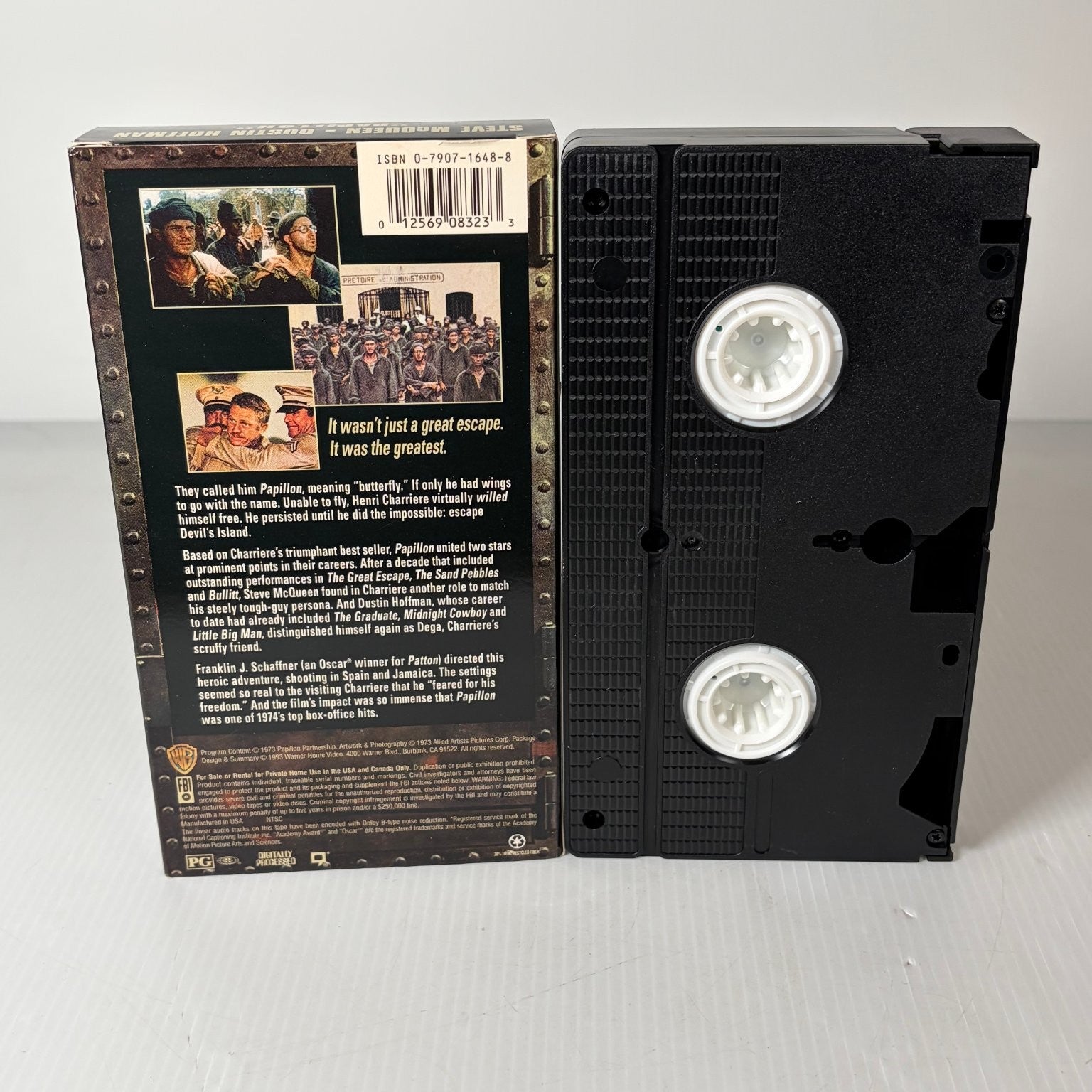 Papillon VHS 1973 Steve McQueen Dustin Hoffman Drama Warner Home Video