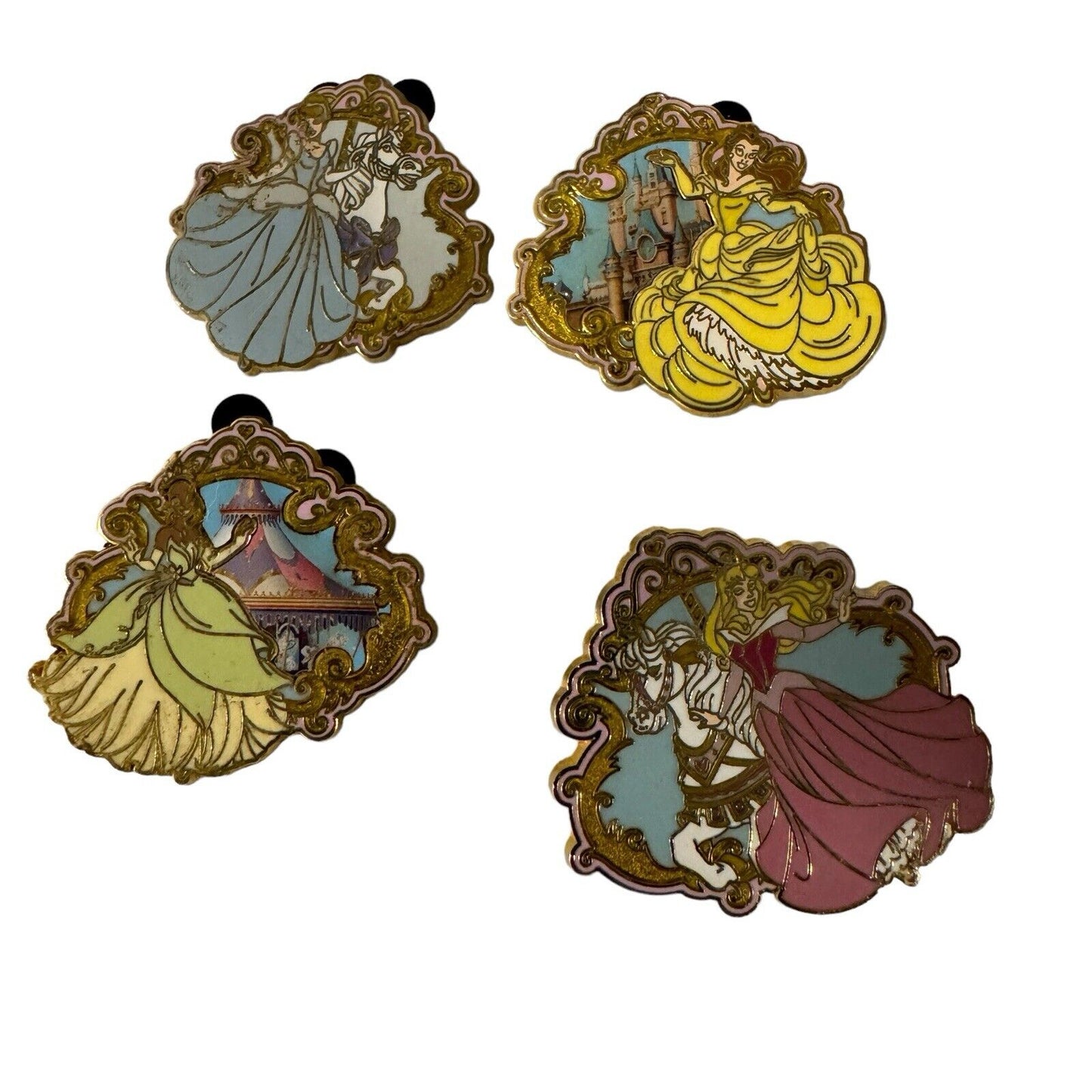 2011 Disney Parks Princess Pin Trading Starter Set Aurora, Tiana, Belle, Cinder