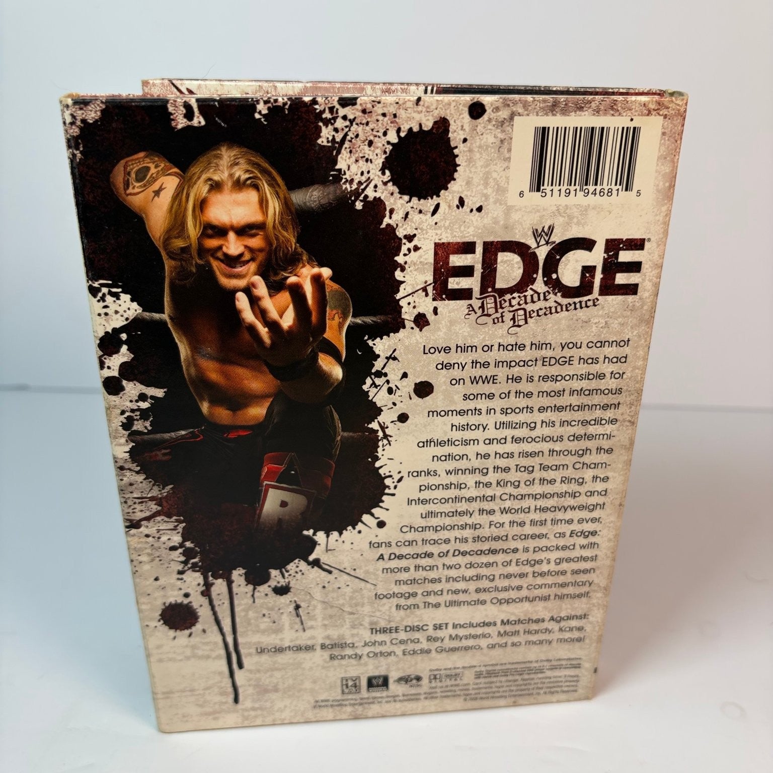 EDGE A Decade of Decadence DVD 2008 3-Disc Set WWE Wrestling Edge Undertaker