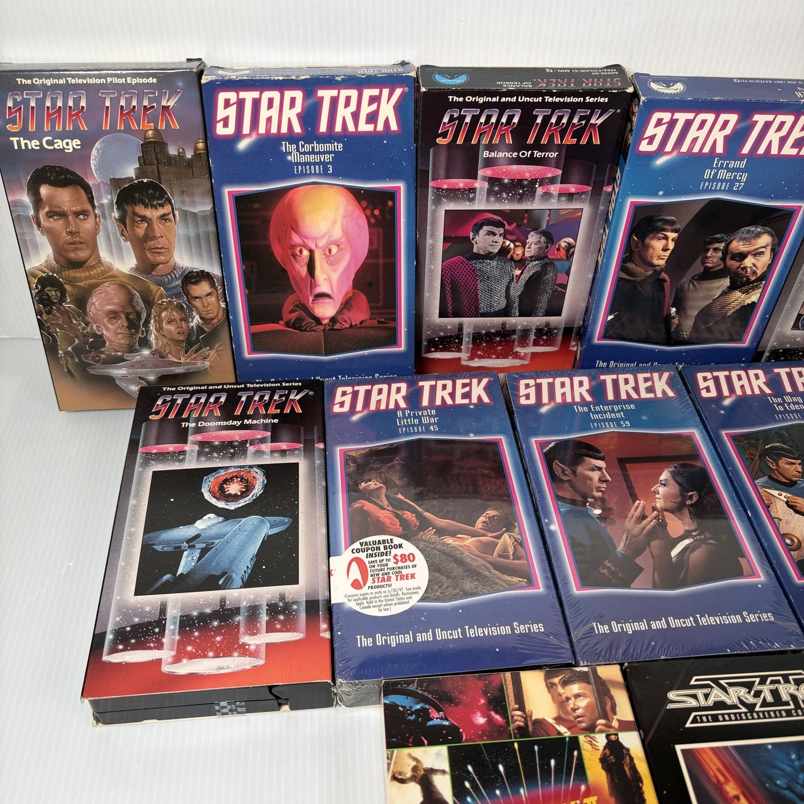 Star Trek Original Series & Movies VHS Lot of 11 The Cage, Wrath of Khan & More