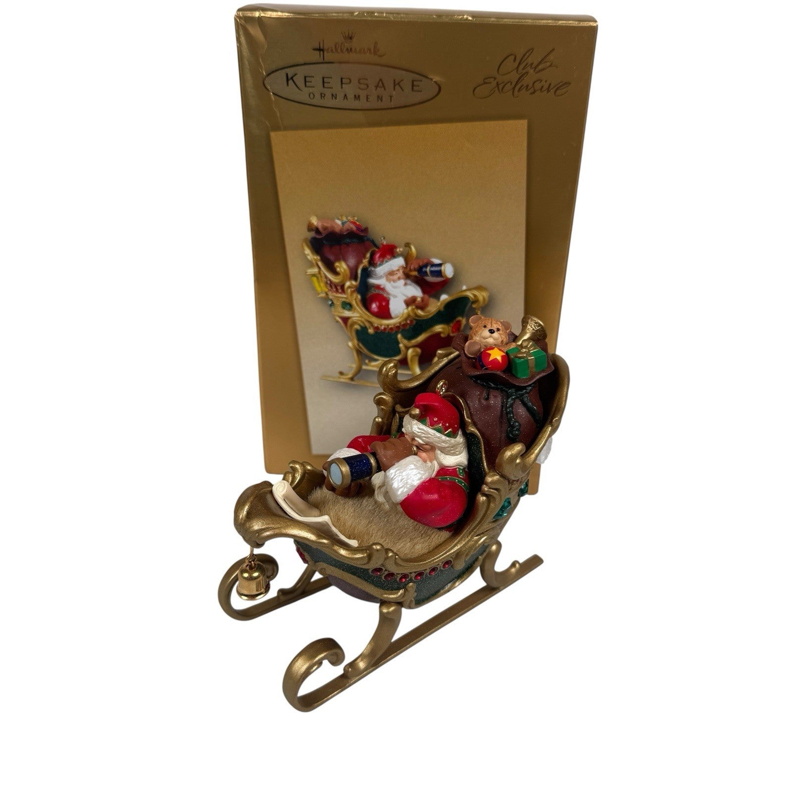 Lot Of 2 Hallmark Club Exclusive Ornaments Plotting The Course Christmas Window