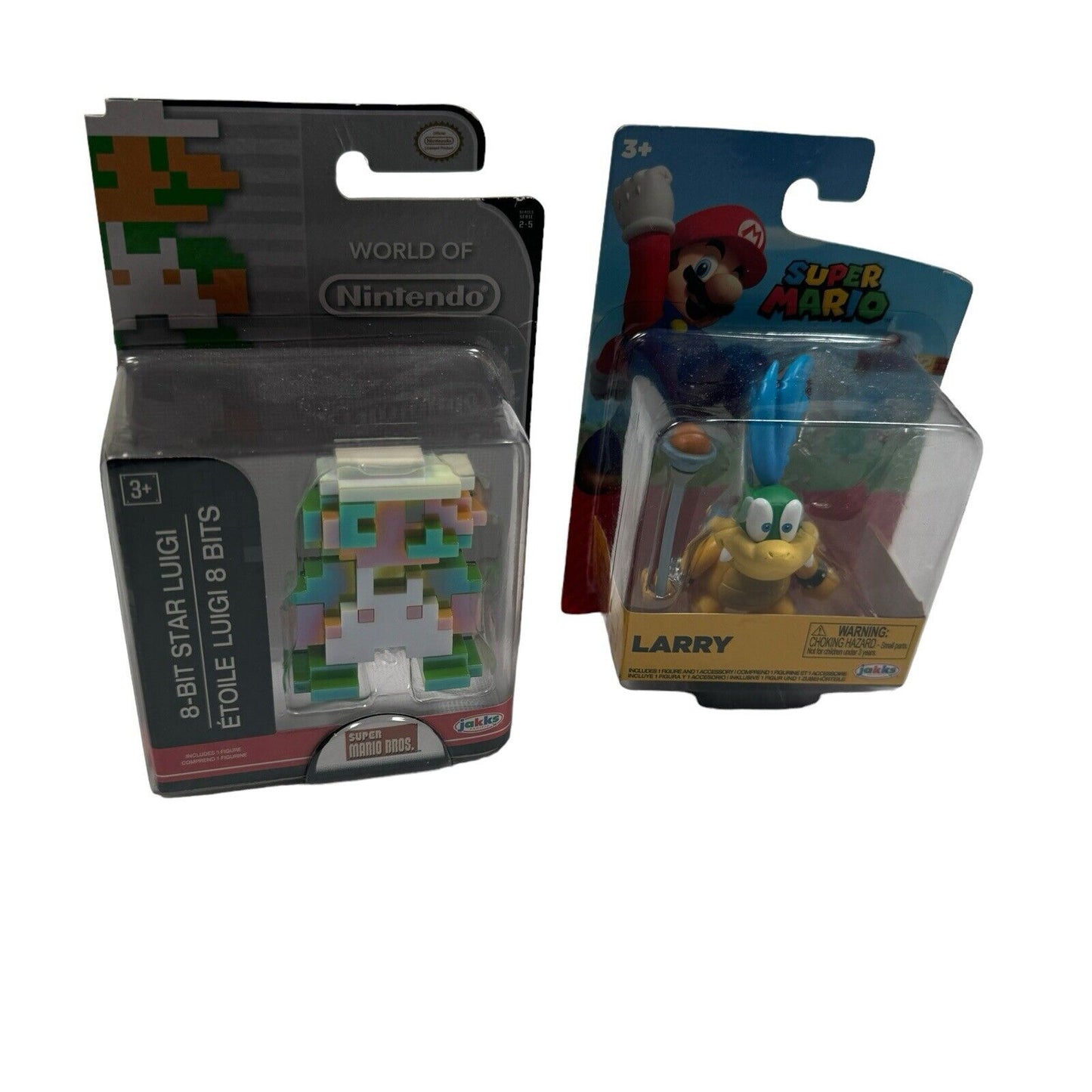 Lot Of 2 World Of Nintendo (WoN) 2.5” Figures 8-Bit Luigi And Larry