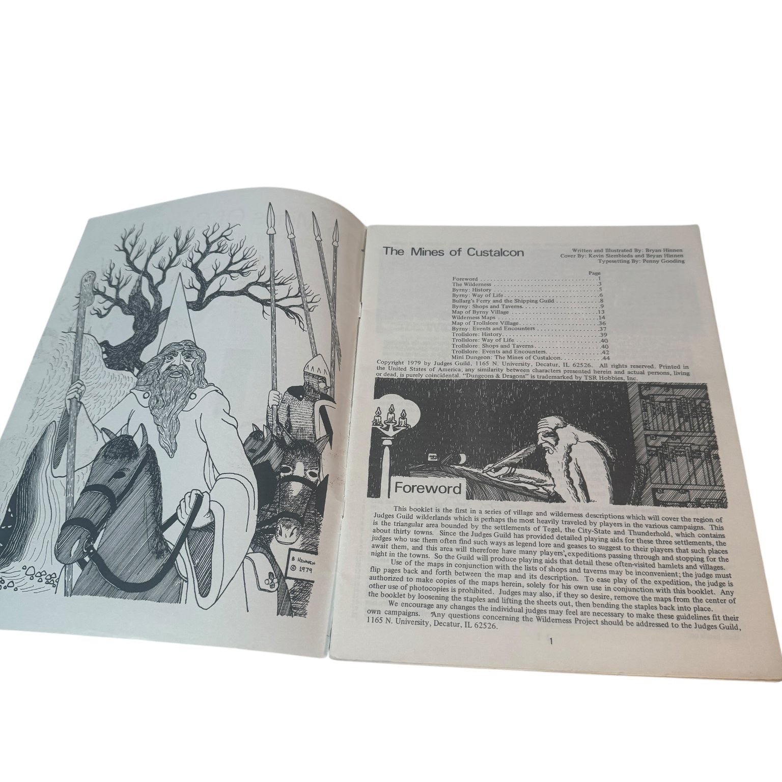 Dungeons & Dragons The Mines of Custalcon Judges Guild Wilderness Book One 1979