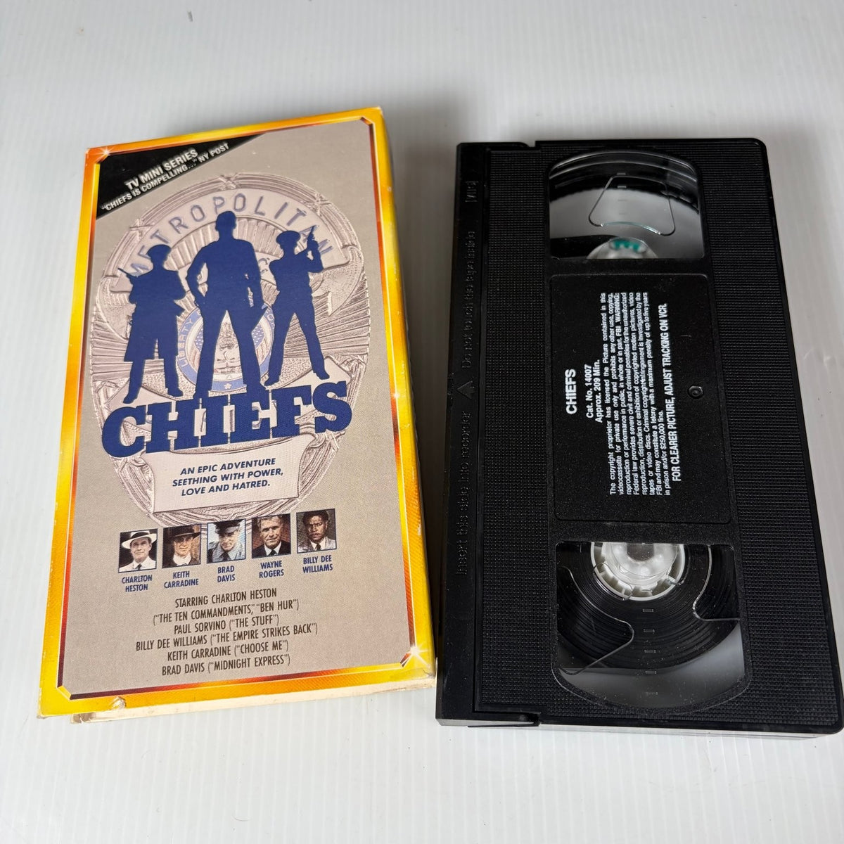 Chiefs VHS 1990 Action TV Mini Series Original Release R&G Video