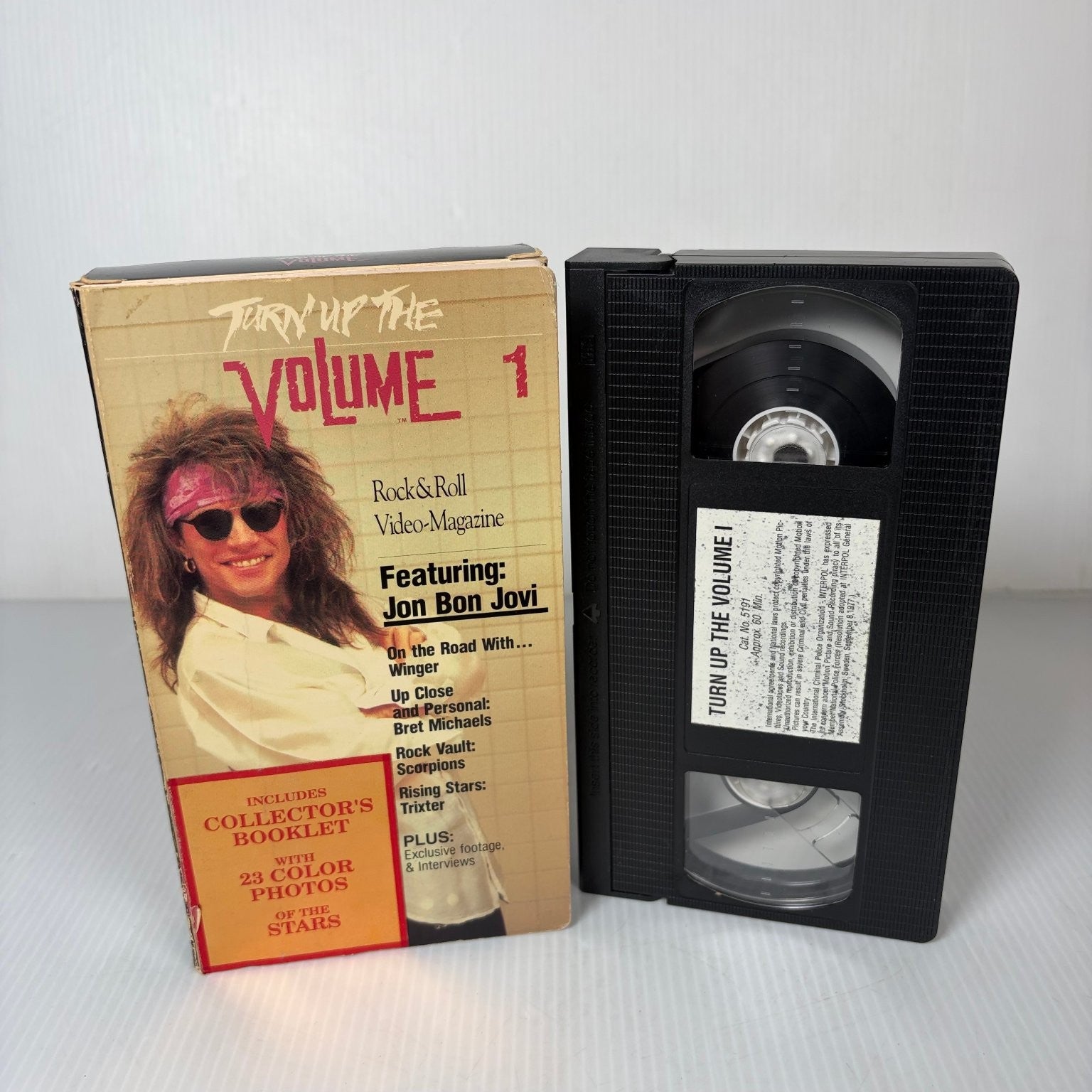 Turn Up The Volume 1 VHS 1991 Rock Music Video Magazine Jon Bon Jovi Brentwood