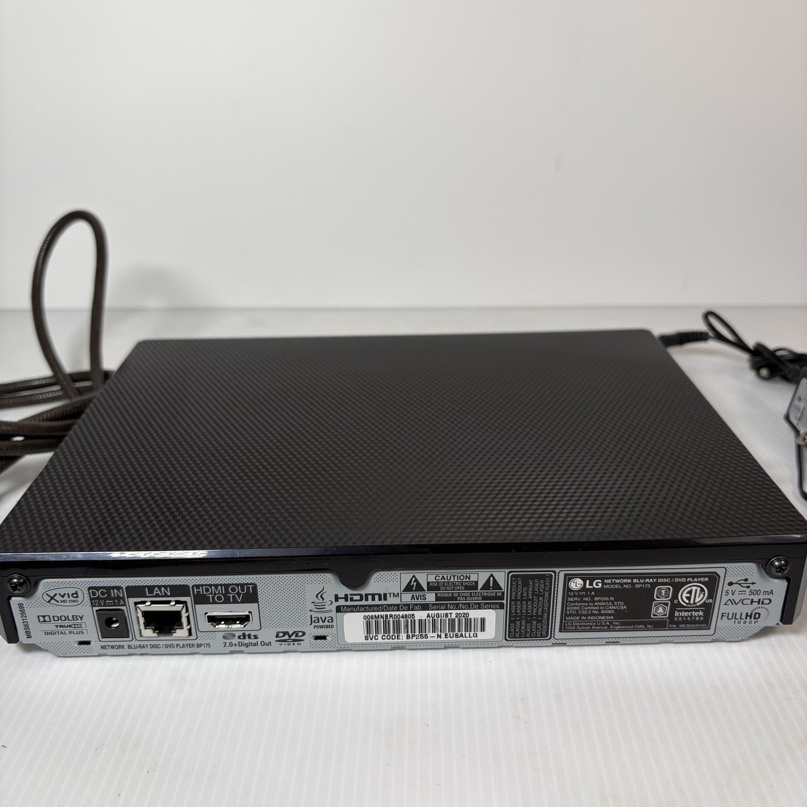 LG BP175 Blu-ray Disc DVD Player Full HD 1080p HDMI USB LAN Network Streaming